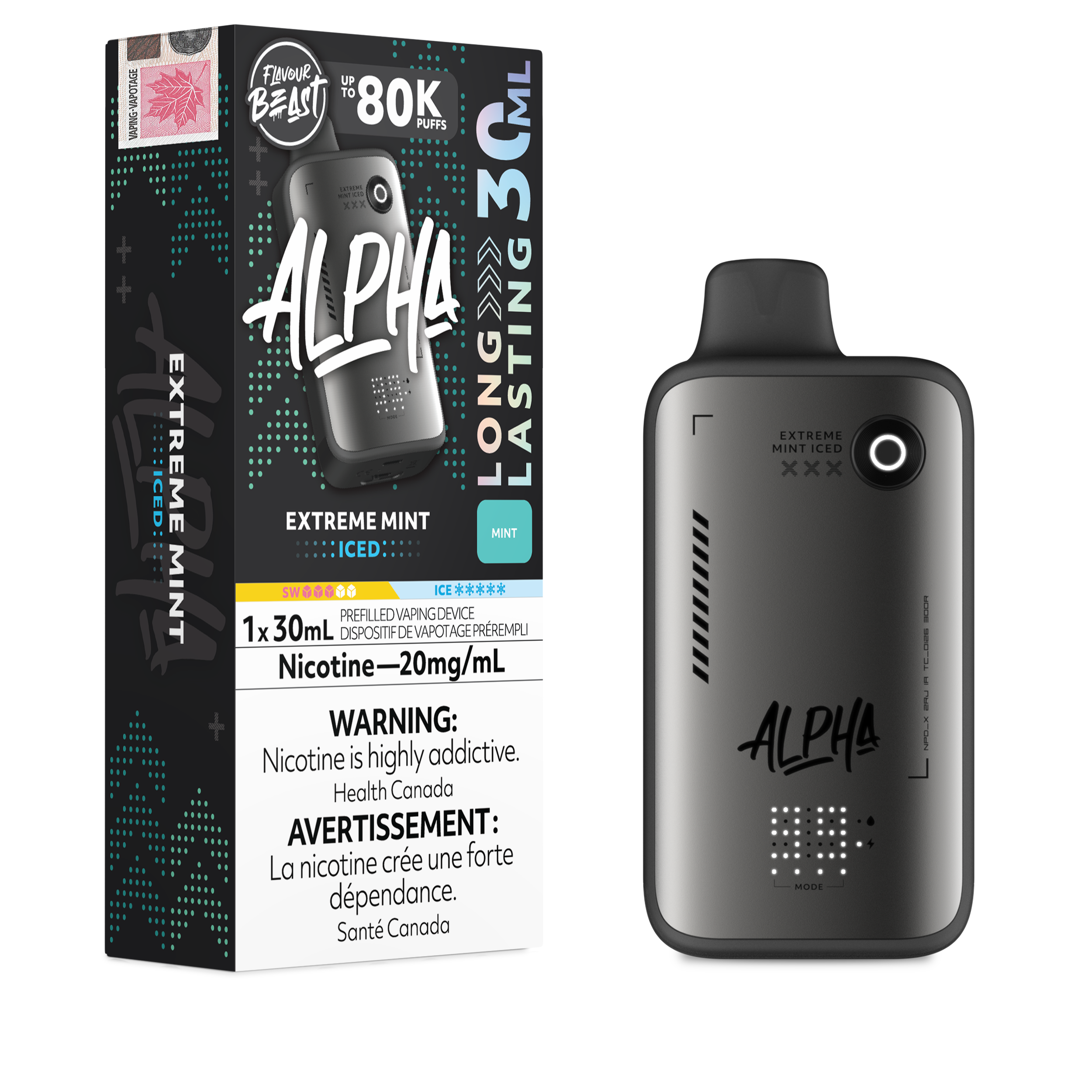 EXTREME MINT ICED - Flavour Beast Alpha 80K - 20MG - 4pc/Carton [ON]
