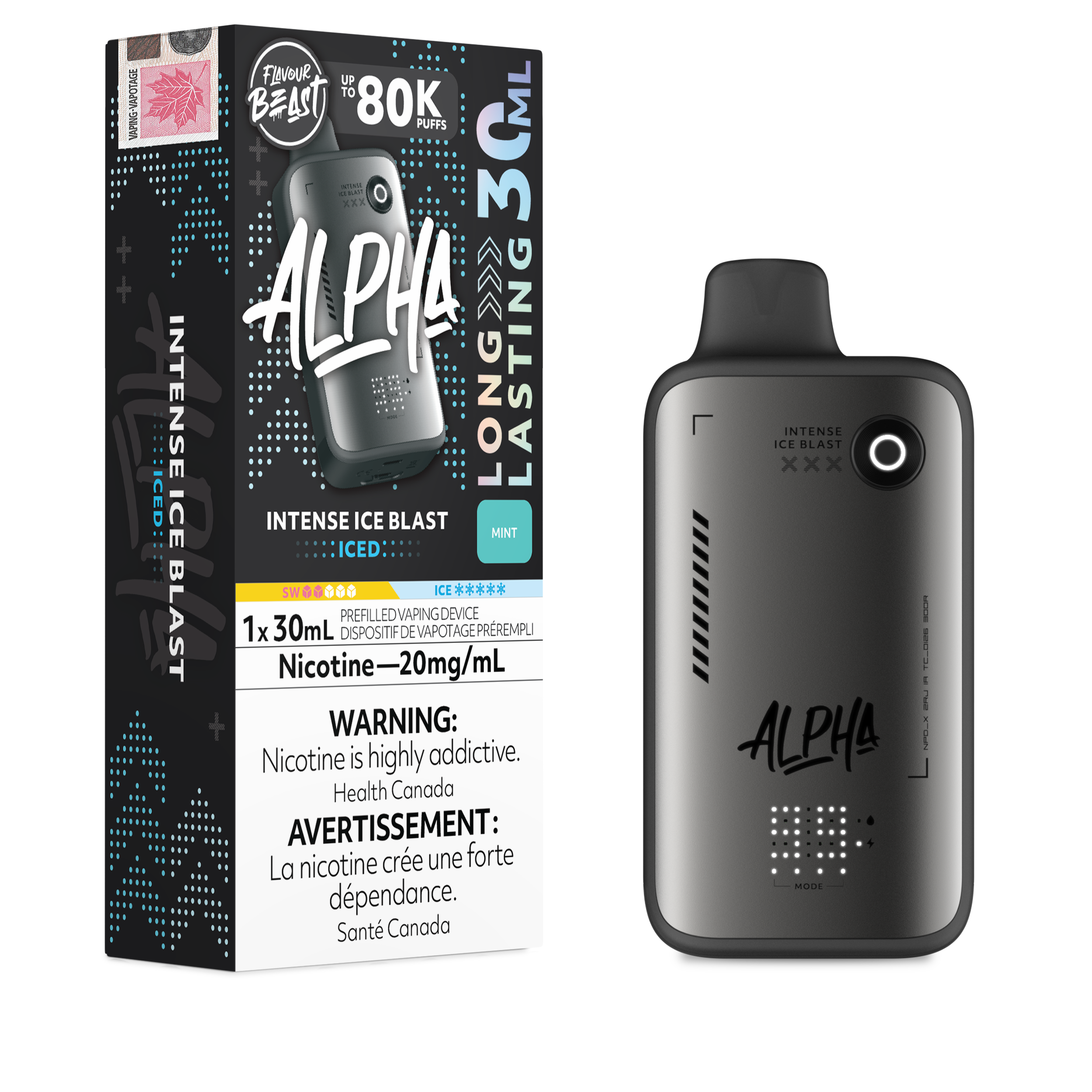 INTENSE ICE BLAST - Flavour Beast Alpha 80K - 20MG - 4pc/Carton [ON]