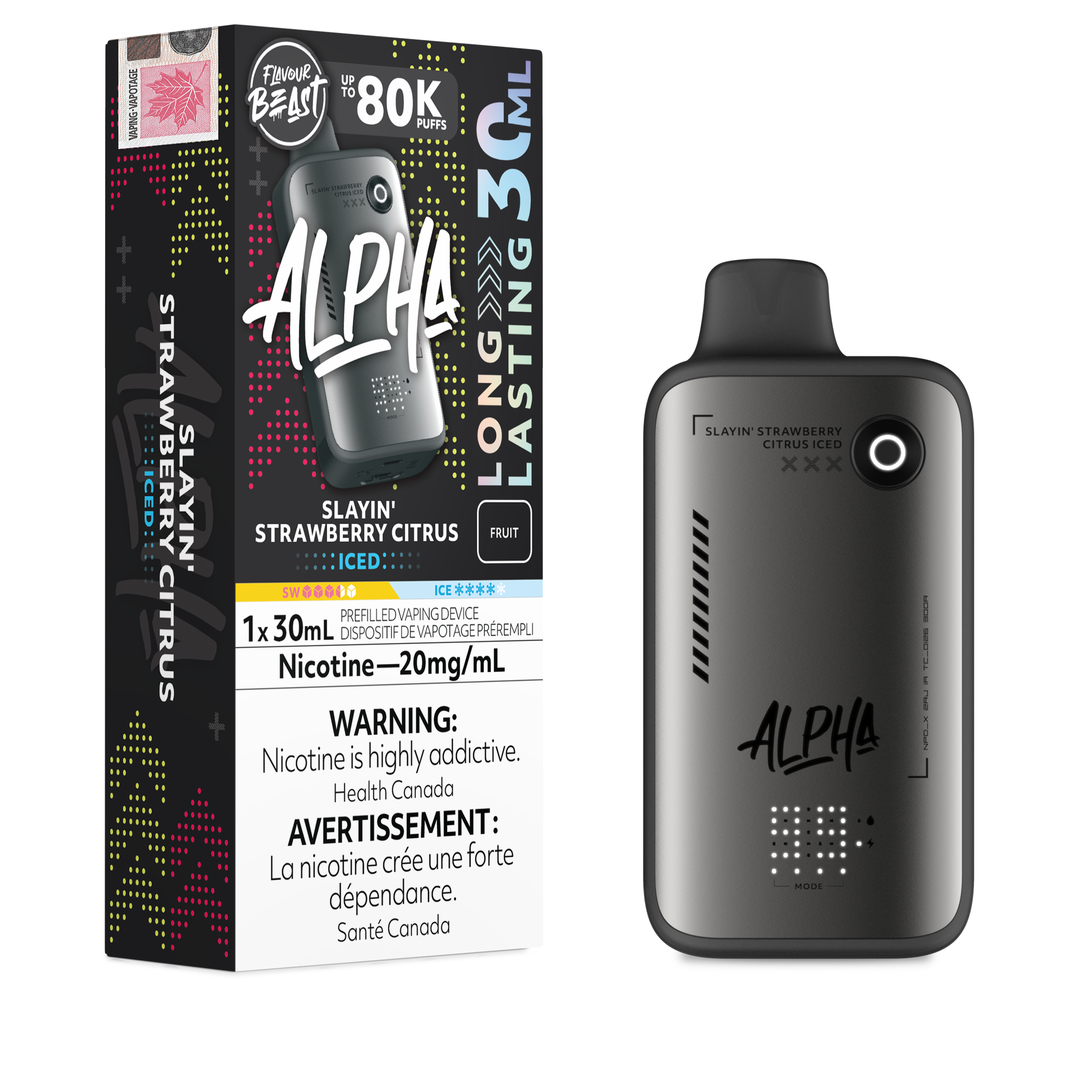 SLAYIN' STRAWBERRY CITRUS ICED - Flavour Beast Alpha 80K - 20MG - 4pc/