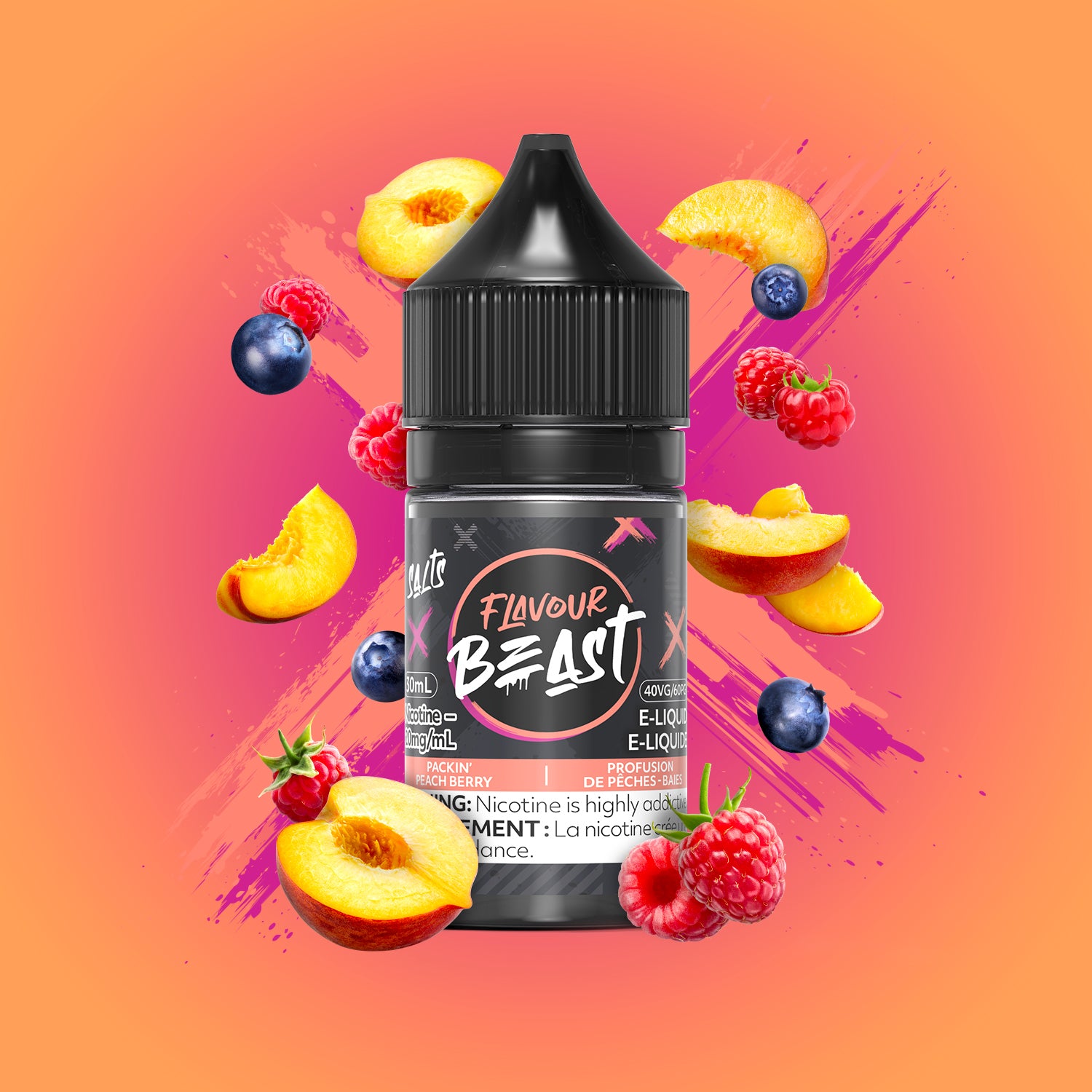 PACKIN' PEACH BERRY - Flavour Beast E-Liquid - 30ml - EXCISED