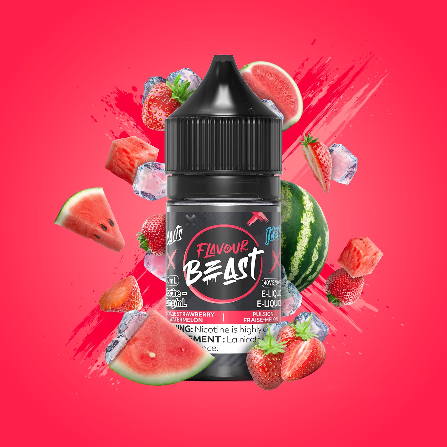 SAVAGE STRAWBERRY WATERMELON - Flavour Beast E-Liquid - 30ml - EXCISED