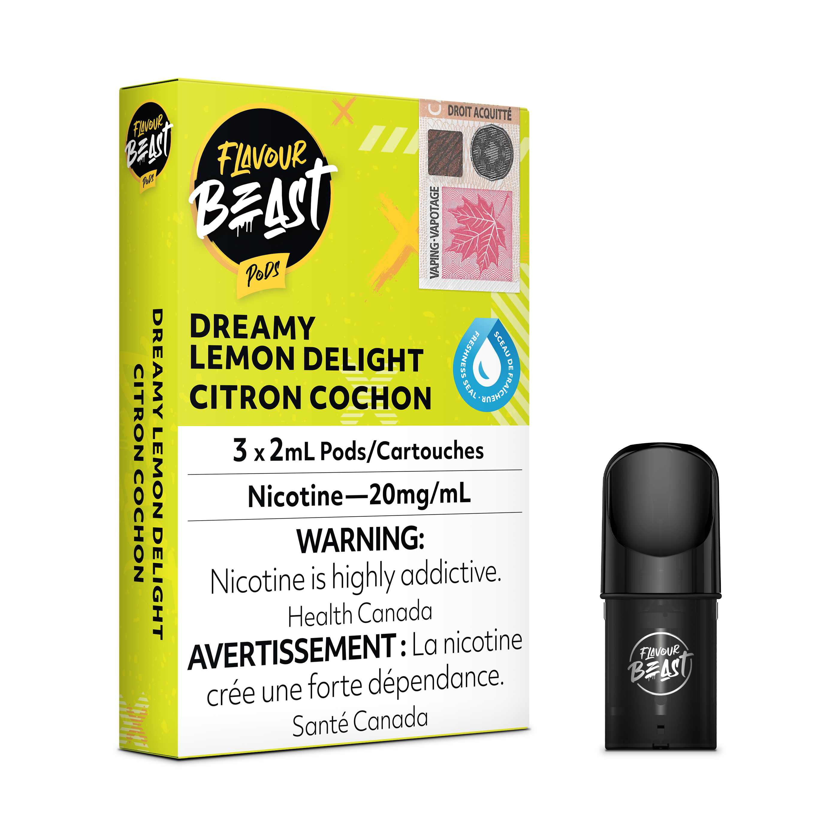 Dreamy Lemon Delight - Flavour Beast Pod Pack - 20mg - EXCISED