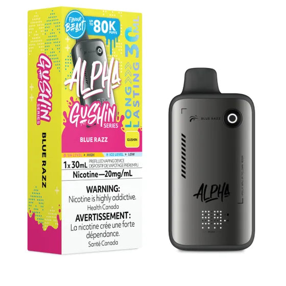 GUSHIN BLUE RAZZ - Flavour Beast Alpha 80K - 20MG - 4pc/Carton [ON]