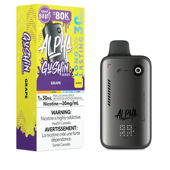 GUSHIN GRAPE - Flavour Beast Alpha 80K - 20MG - 4pc/Carton [ON]