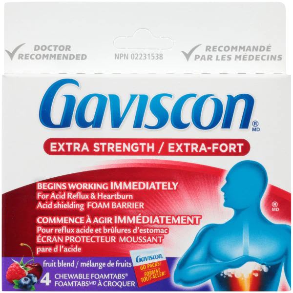 Gaviscon Extra - Strength Fruit Blend Chewable Foamtabs 4ct