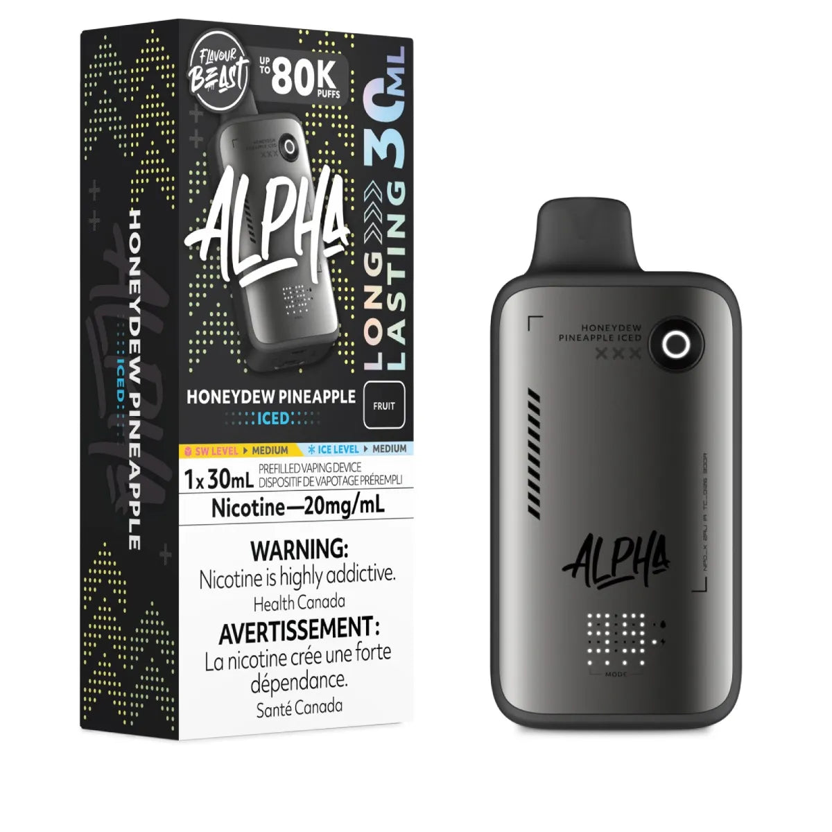 HONEYDEW PINEAPPLE ICED - Flavour Beast Alpha 80K - 20MG - 4pc/Carton [ON]
