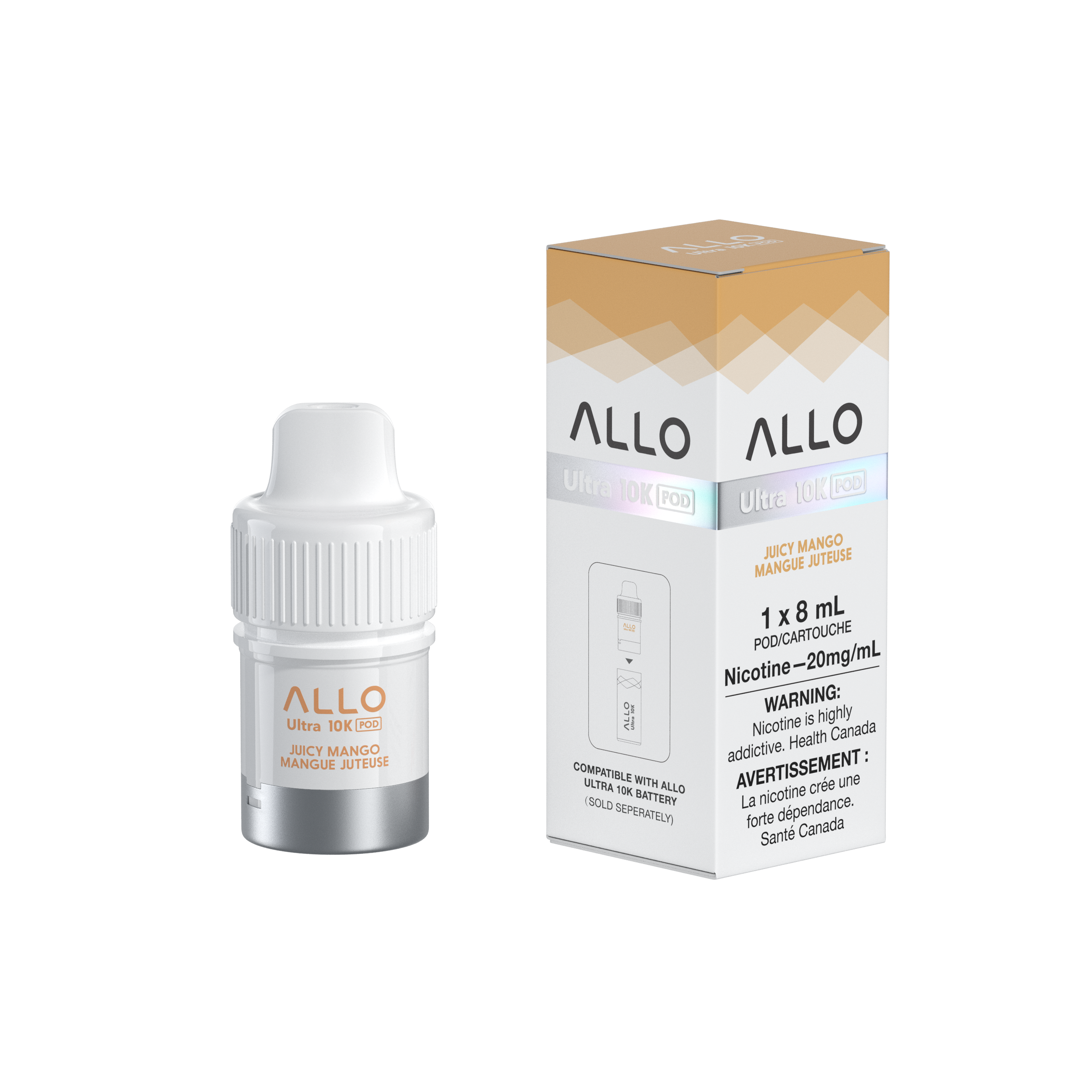 JUICY MANGO - Allo Ultra 10K Puffs Pre-Filled Pods - 6ct - [ON]