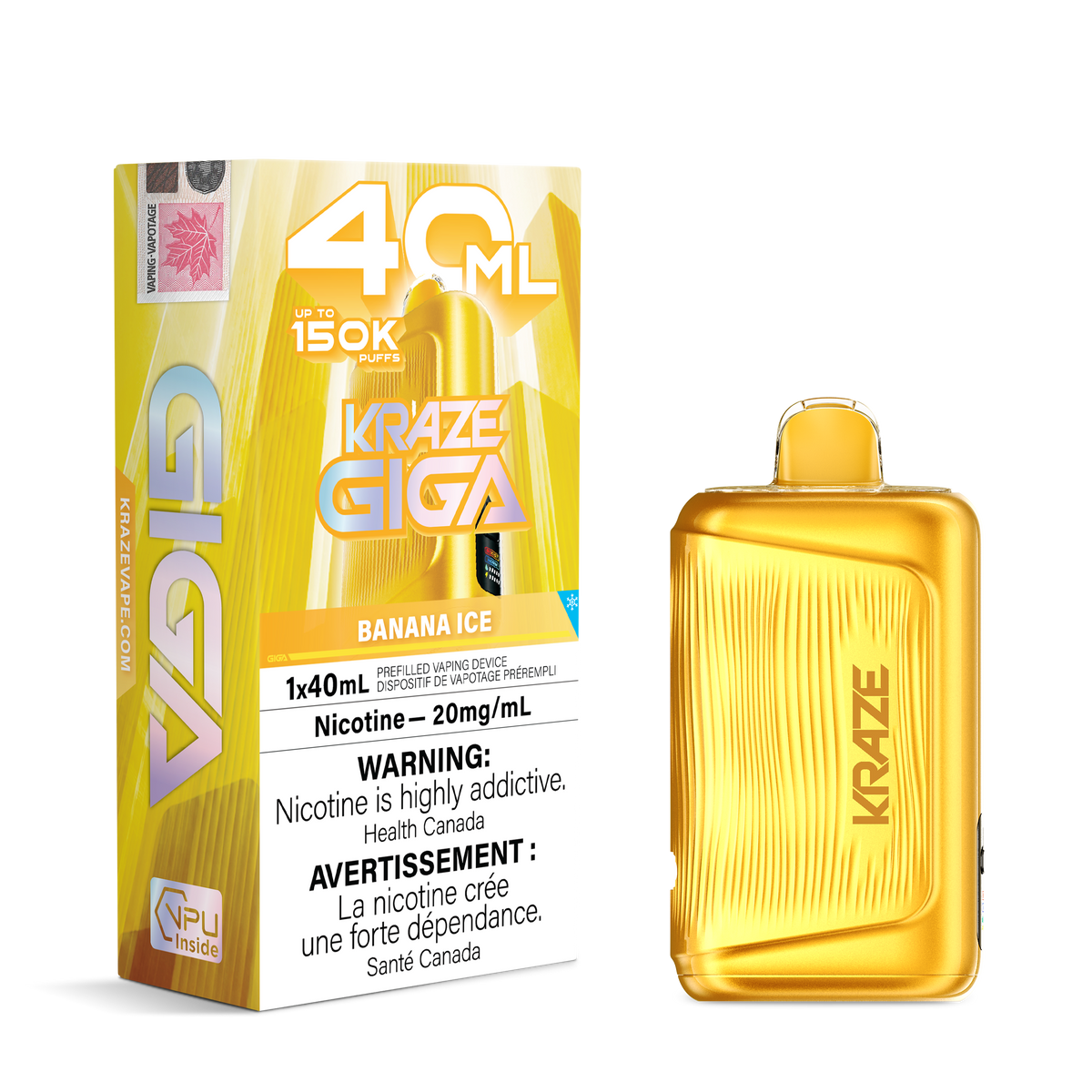 BANANA ICE - KRAZE GIGA 150K - 40ml - 4PK - [ON]
