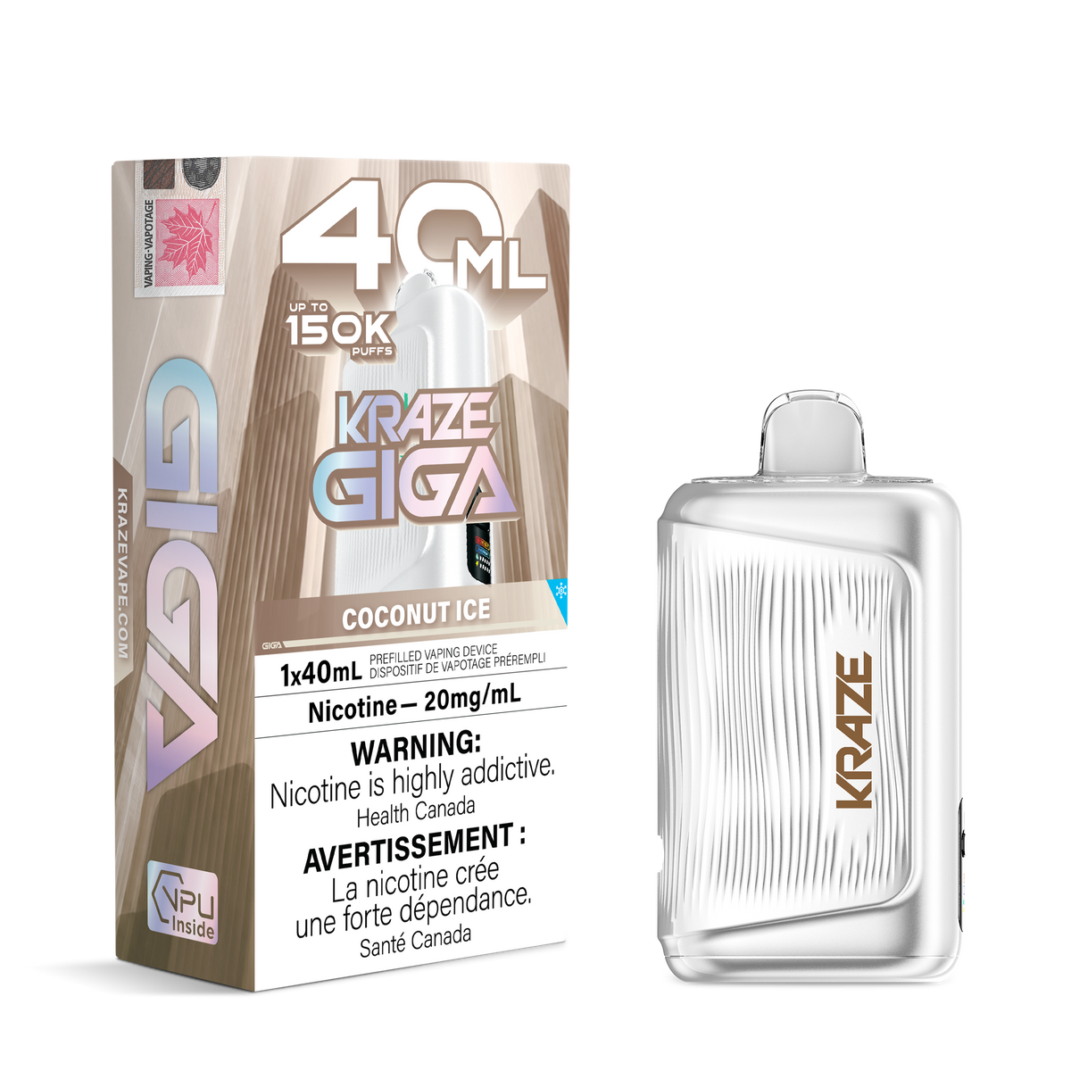COCONUT ICE  - KRAZE GIGA 150K - 40ml - 4PK - [ON]
