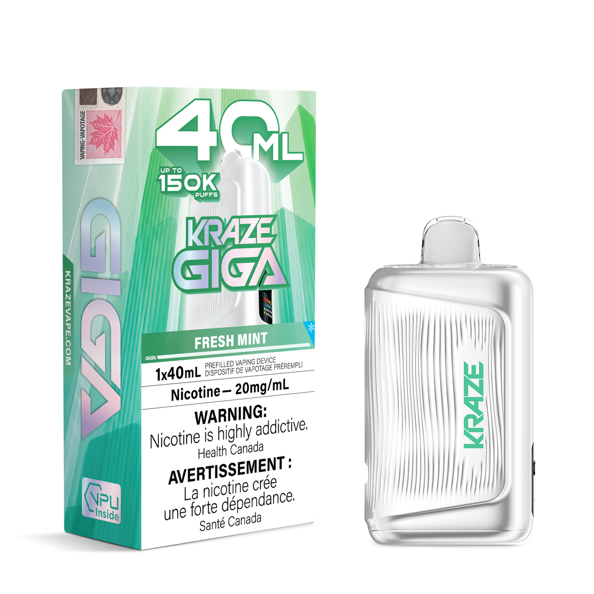 FRESH MINT - KRAZE GIGA 150K - 40ml - 4PK - [ON]
