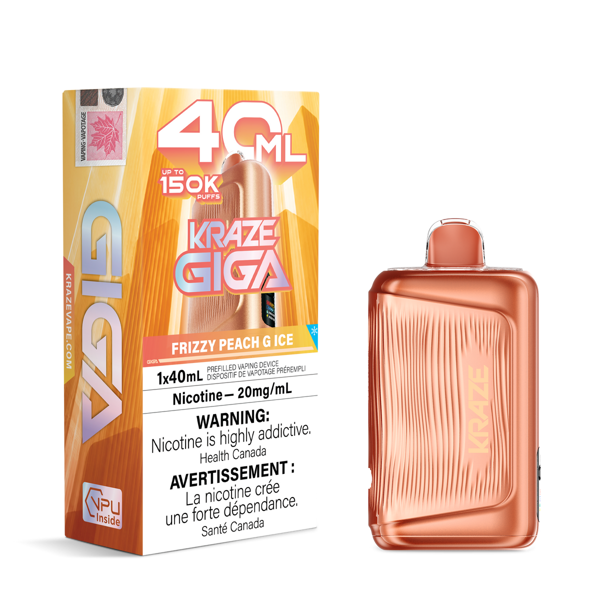 FRIZZY PEACH G ICE - KRAZE GIGA 150K - 40ml - 4PK - [ON]