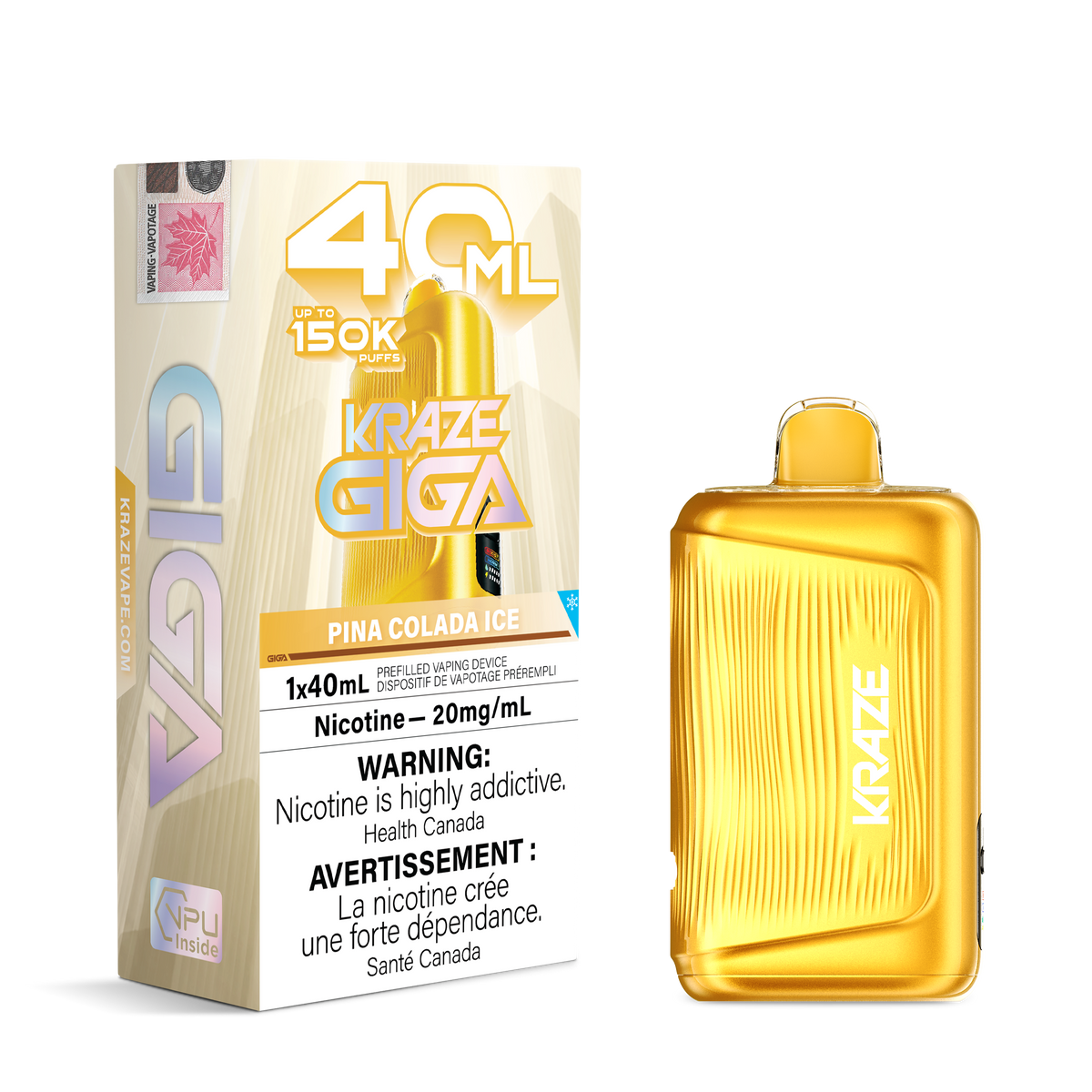 PINA COLADA ICE - KRAZE GIGA 150K - 40ml - 4PK - [ON]
