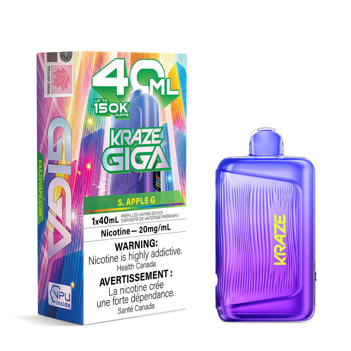 S. APPLE G - KRAZE GIGA 150K - 40ml - 4PK - [ON]