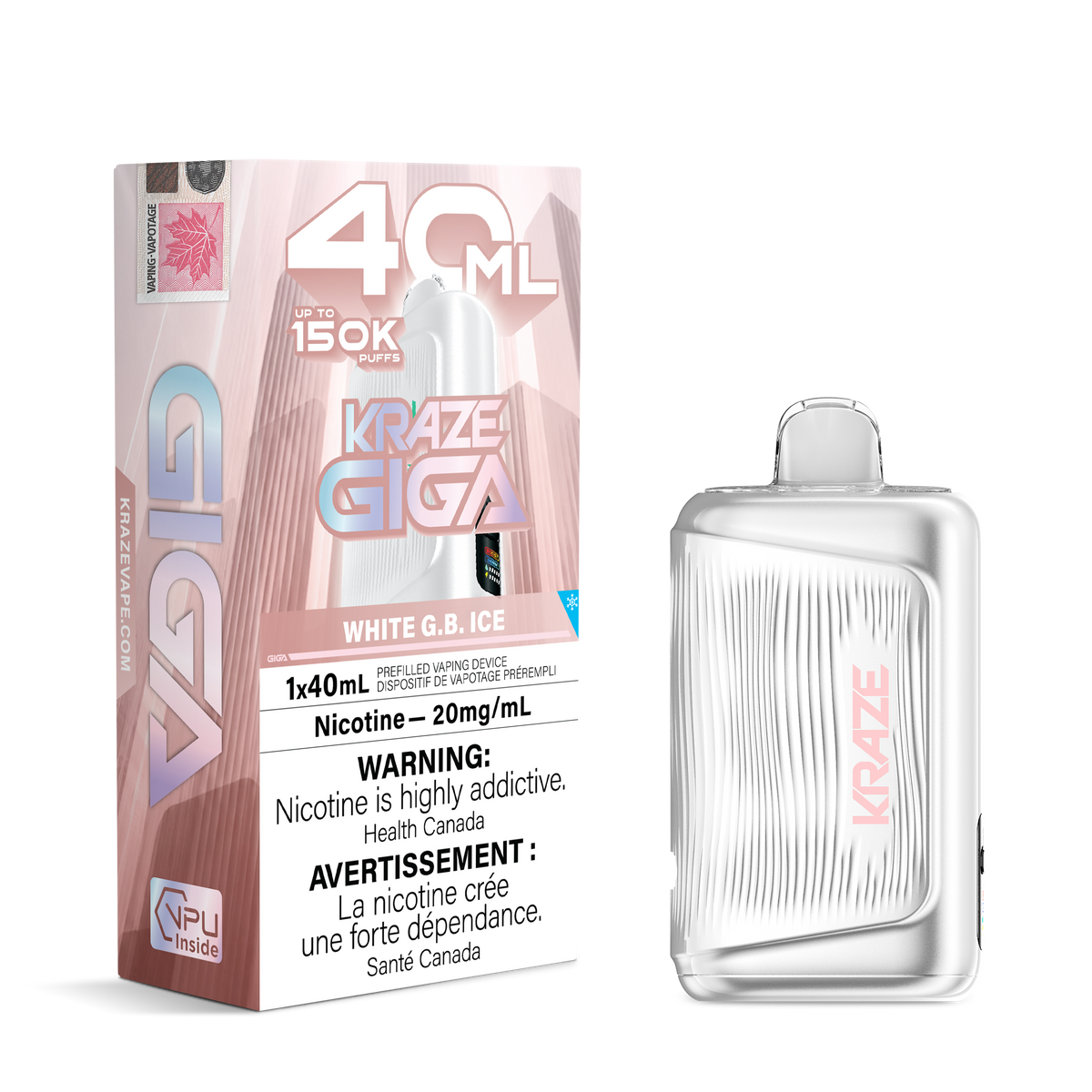 WHITE G.B. ICE - KRAZE GIGA 150K - 40ml - 4PK - [ON]