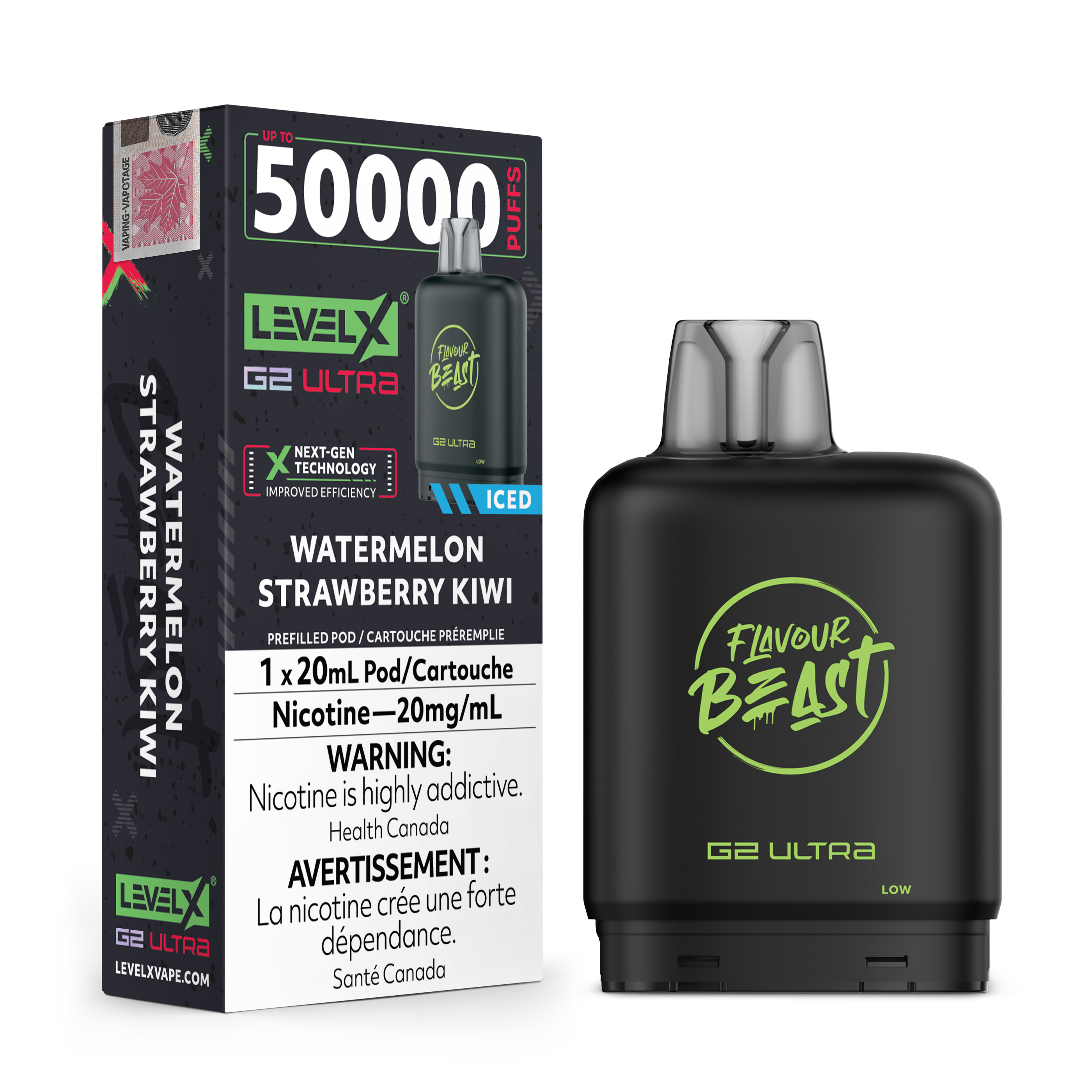 WATERMELON STRAWBERRY KIWI - Level X Flavour Beast G2 Ultra - [ON]