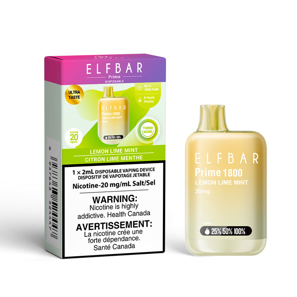 LEMON LIME MINT - ELF Bar Prime 1800 Disposable Vape - 5ct [ON]