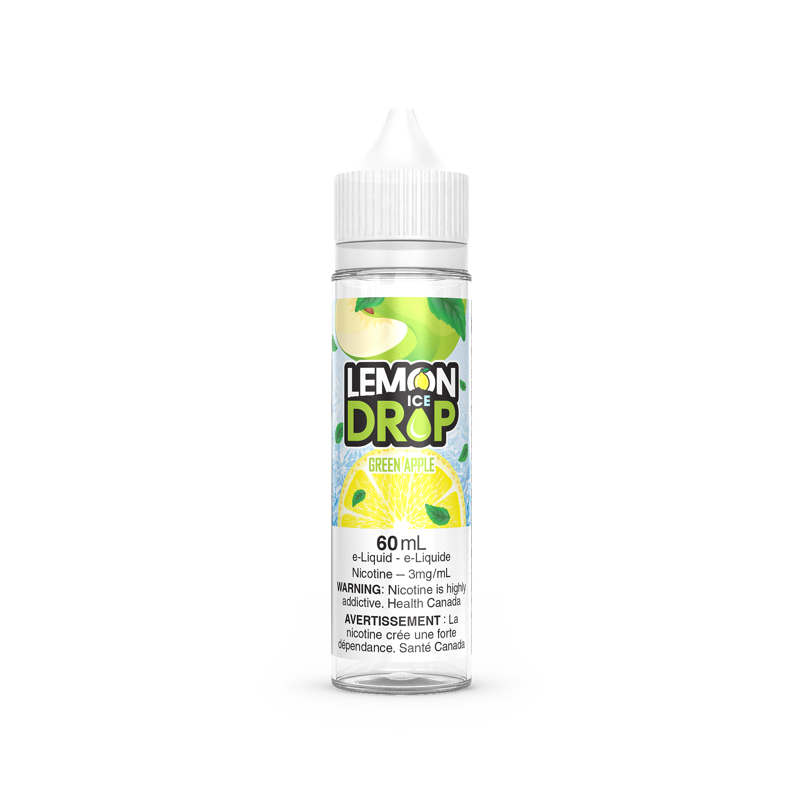 GREEN APPLE - Lemon Drop ICE - 60ml - FREE BASE - E-Liquid