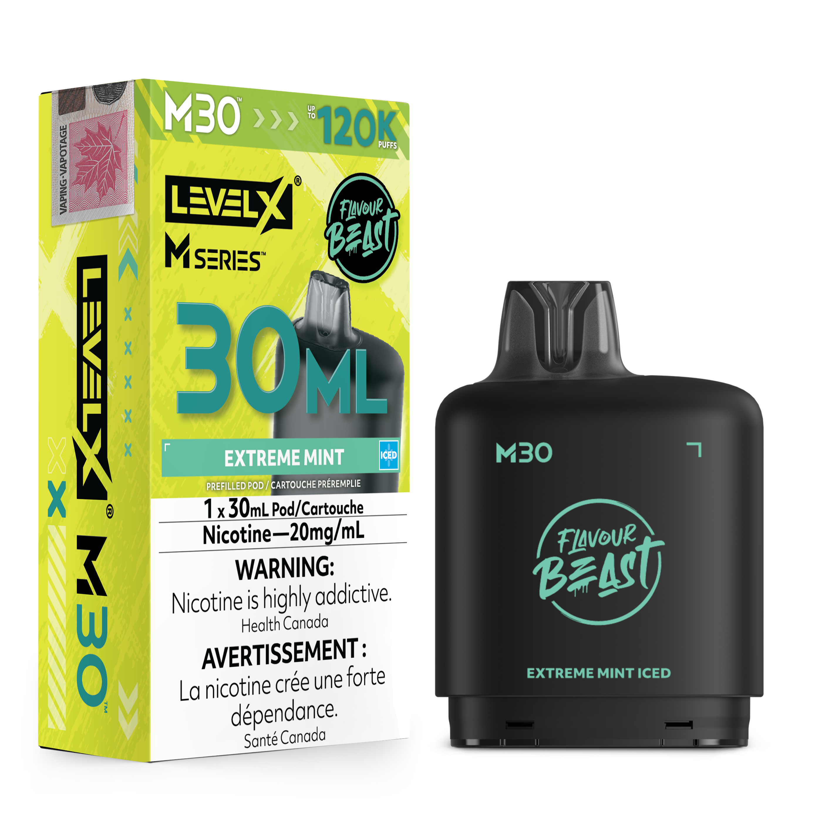 Extreme Mint Iced - Level X Flavour Beast M Series - 30ml Pods - 4pc/carton [ON]
