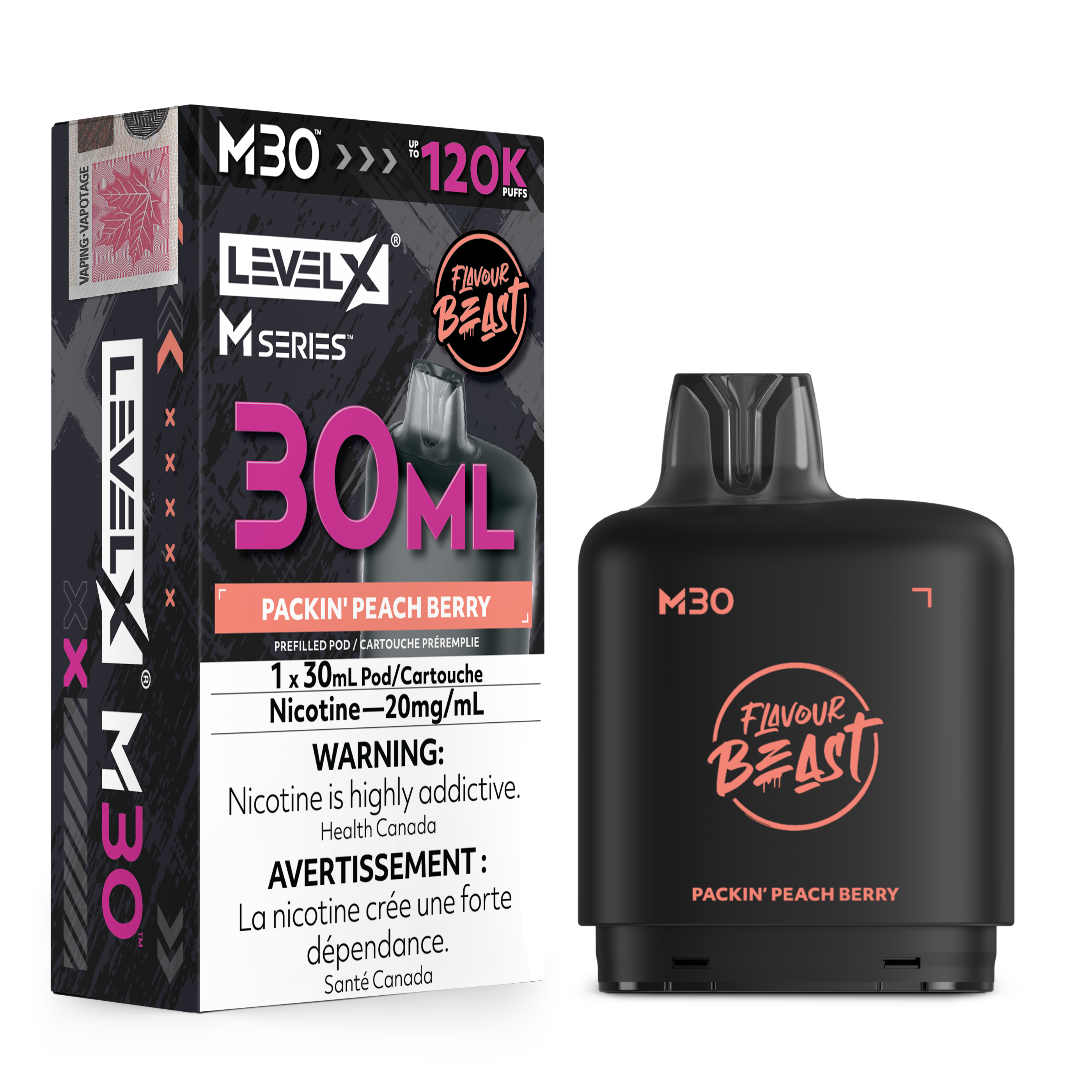 Packin Peach Berry - Level X Flavour Beast M Series - 30ml Pods - 4pc/carton [ON]