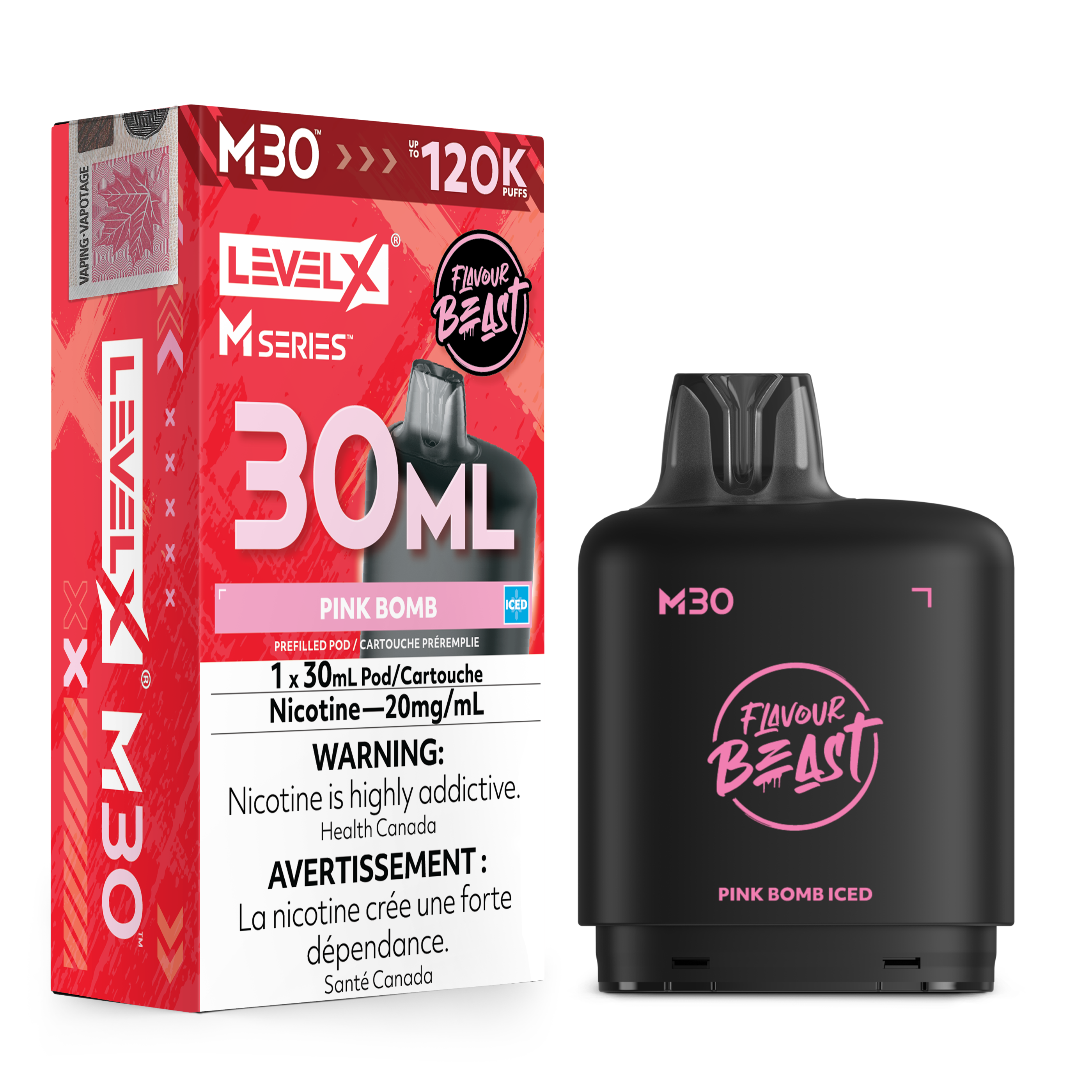 Pink Bomb Iced - Level X Flavour Beast M Series - 30ml Pods - 4pc/carton [ON]