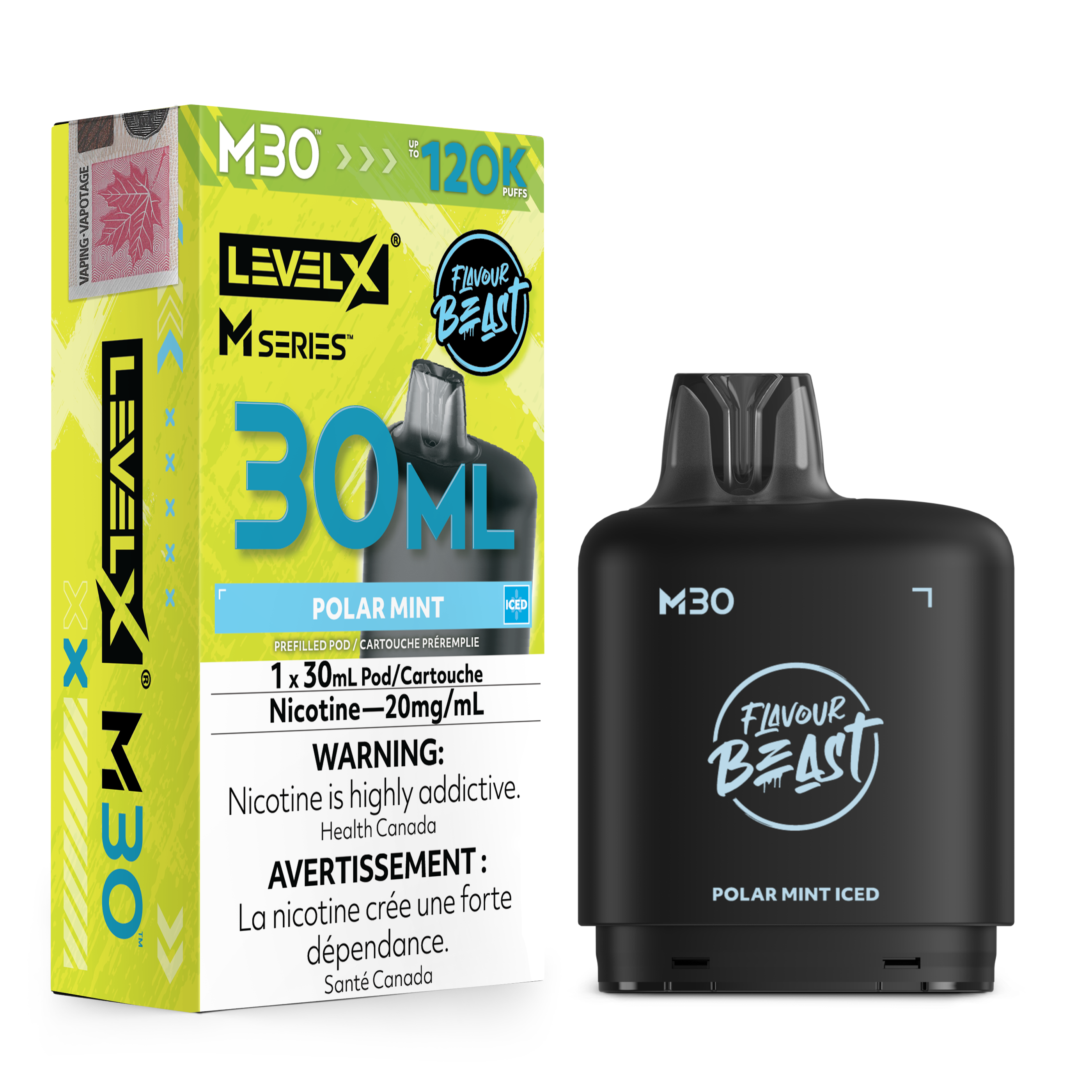 Polar Mint Iced - Level X Flavour Beast M Series - 30ml Pods - 4pc/carton [ON]