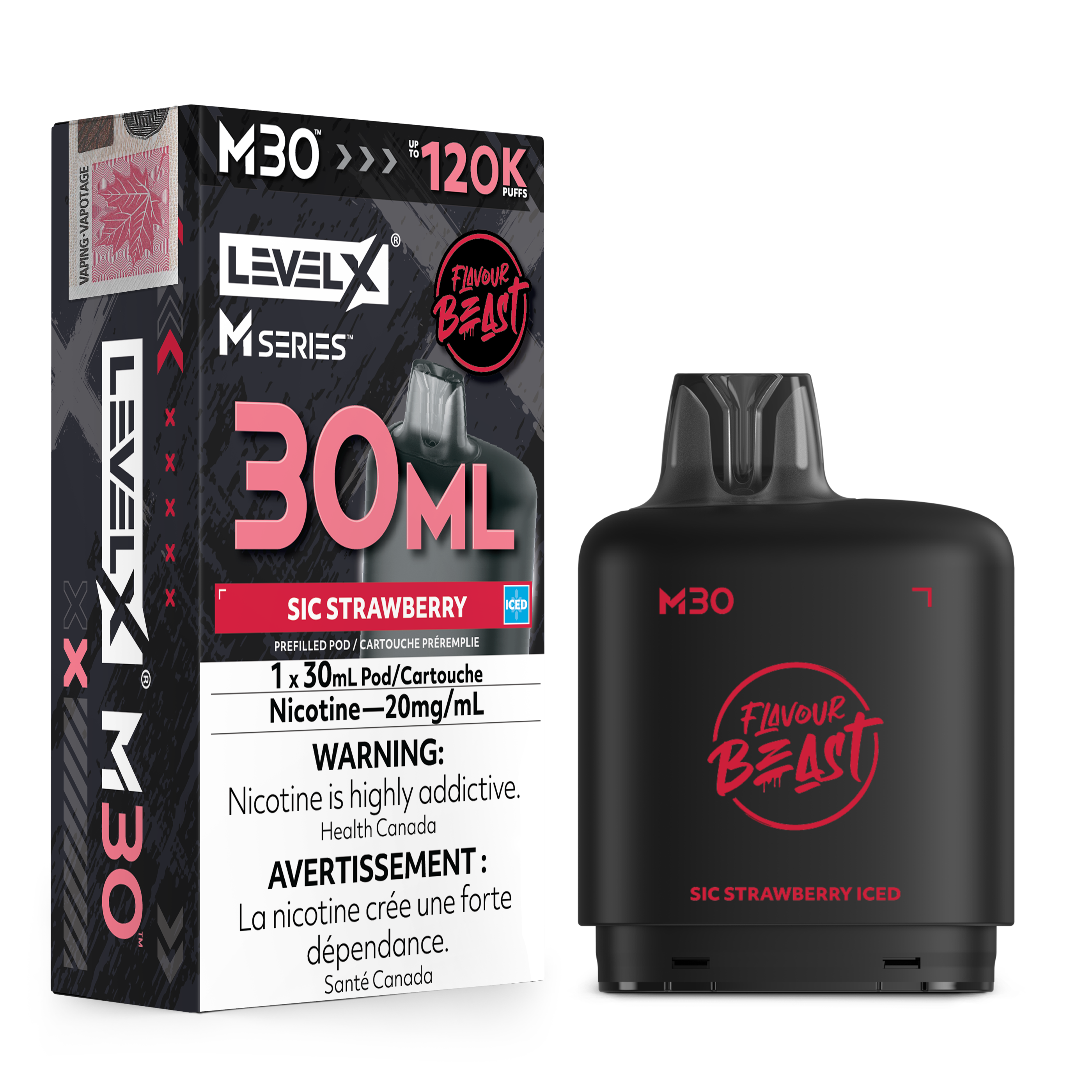 Sic Strawberry - Level X Flavour Beast M Series - 30ml Pods - 4pc/carton [ON]