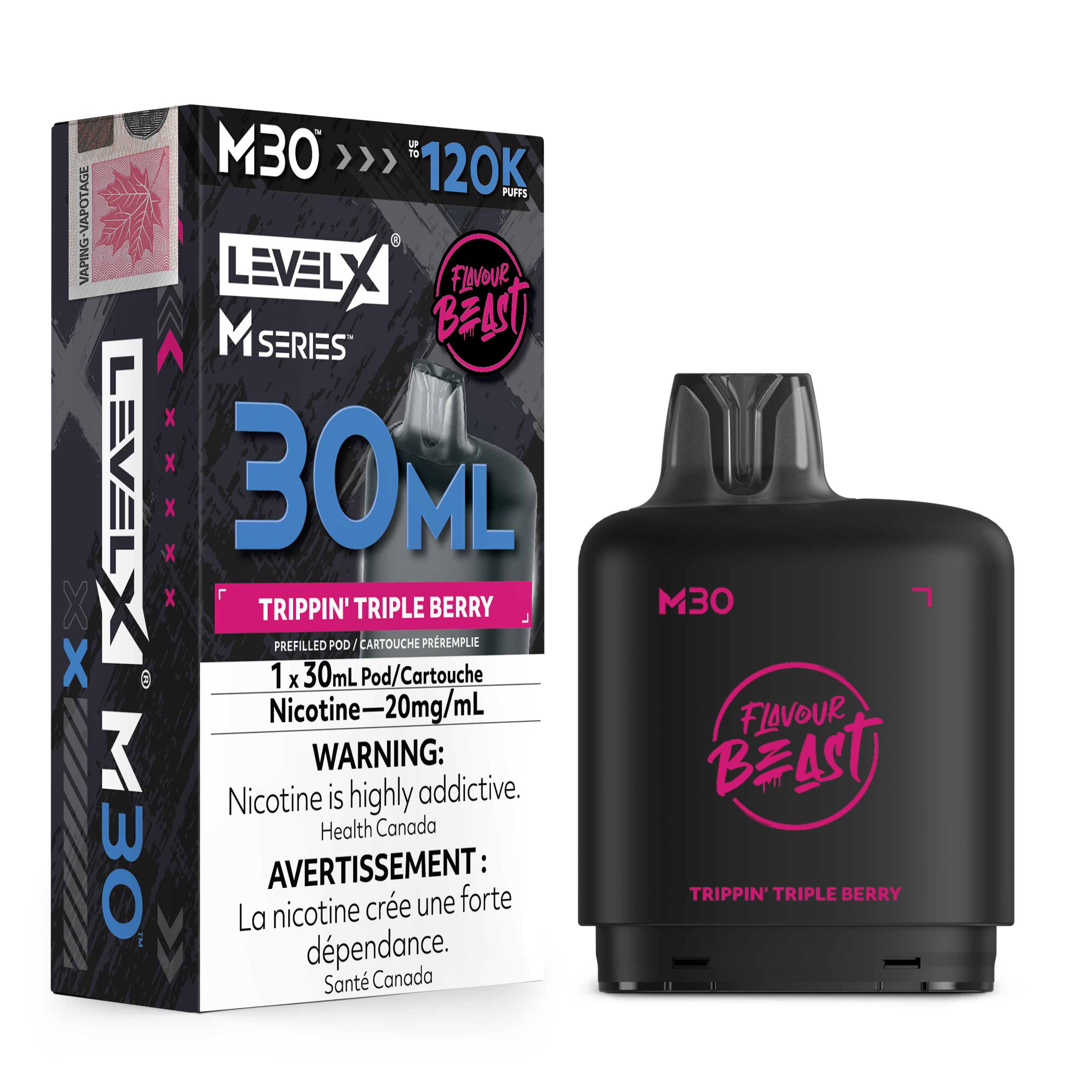 Trippin Triple Berry - Level X Flavour Beast M Series - 30ml Pods - 4pc/carton [ON]