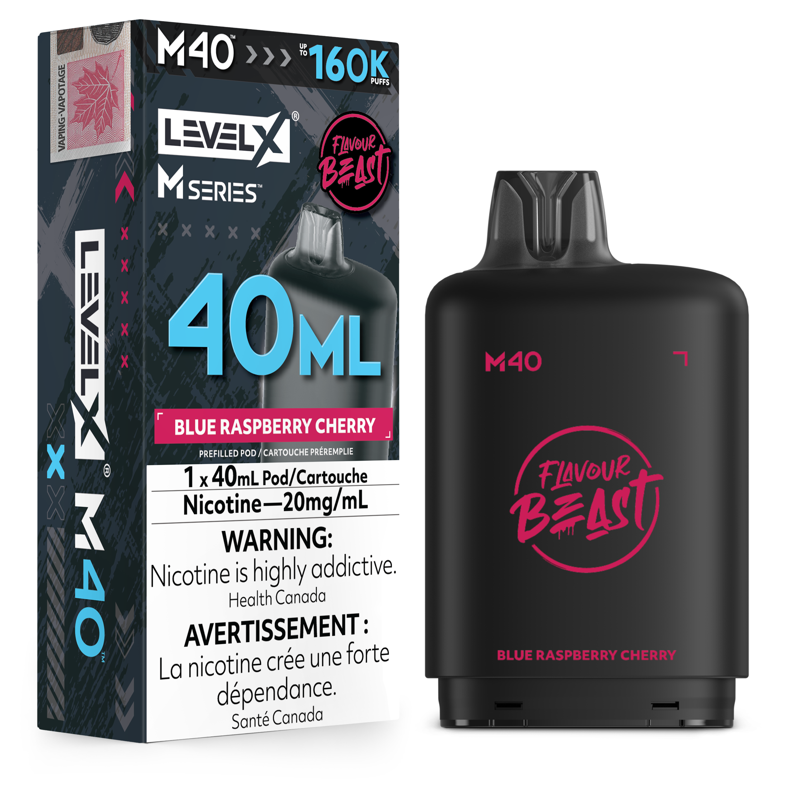 Blue Raspberry Cherry - Level X Flavour Beast M Series -  - 40ml Pods - 4pc/carton [ON]