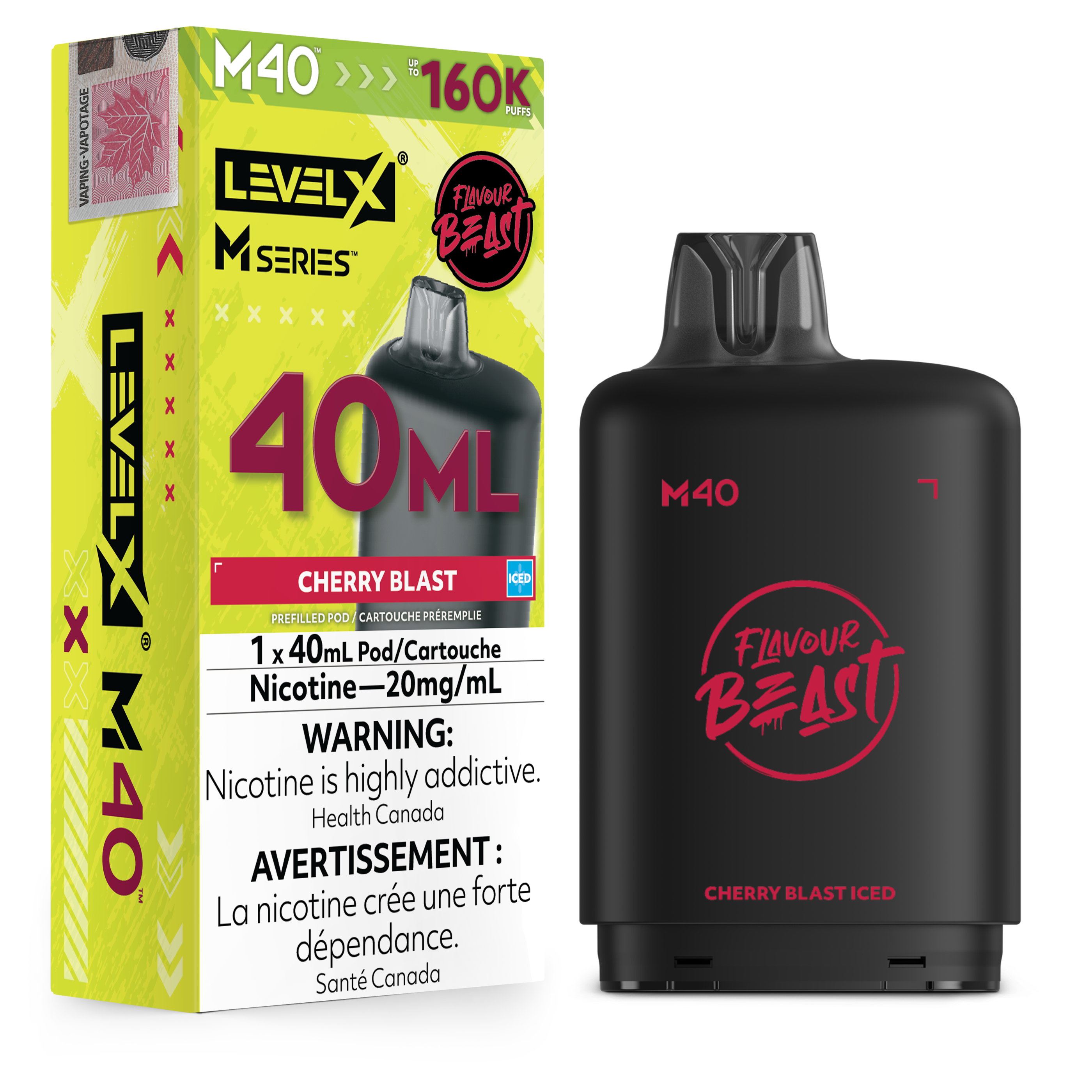 Cherry Blast Iced - Level X Flavour Beast M Series - 40ml Pods - 4pc/carton [ON]
