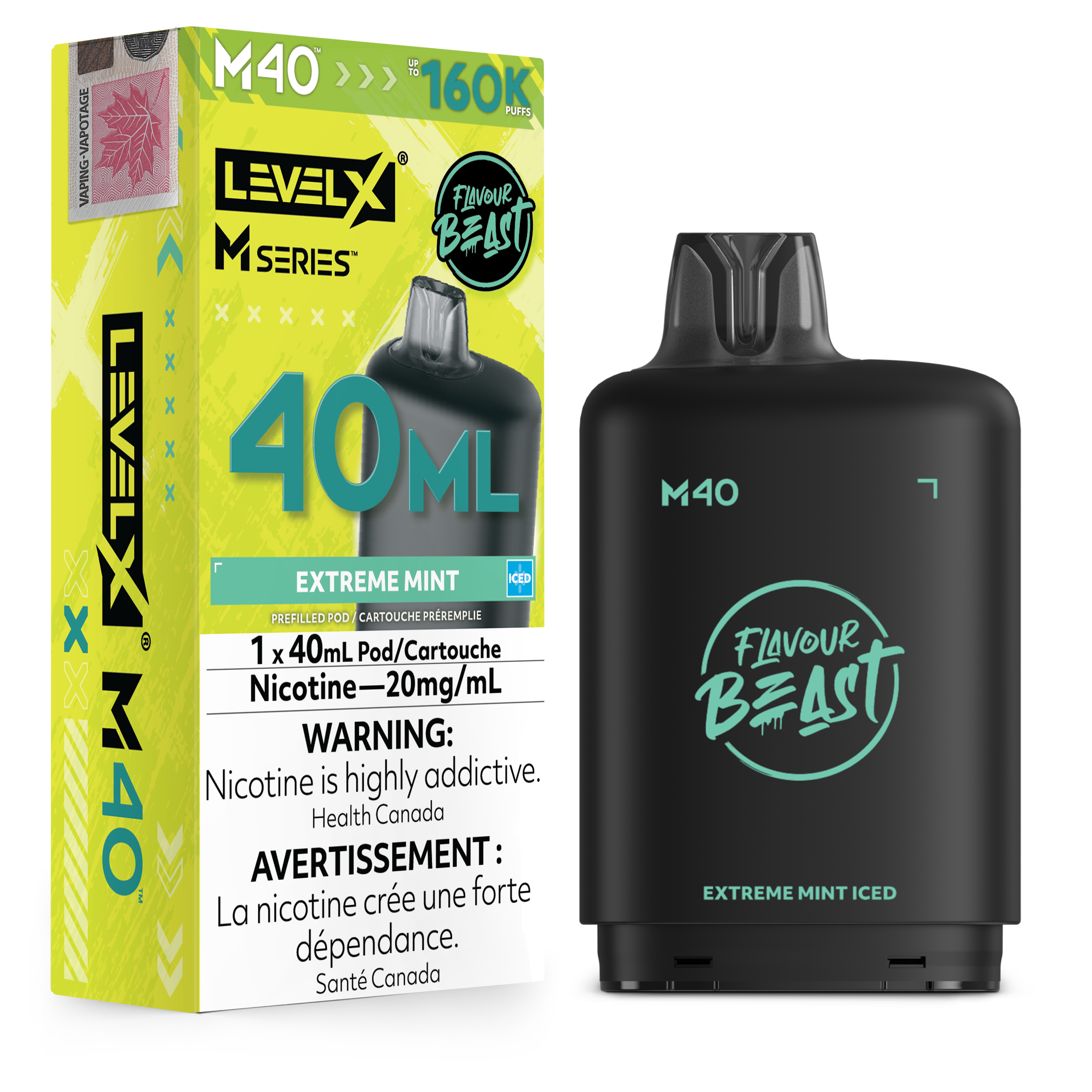 Extreme Mint Iced - Level X Flavour Beast M Series - 40ml Pods - 4pc/carton [ON]