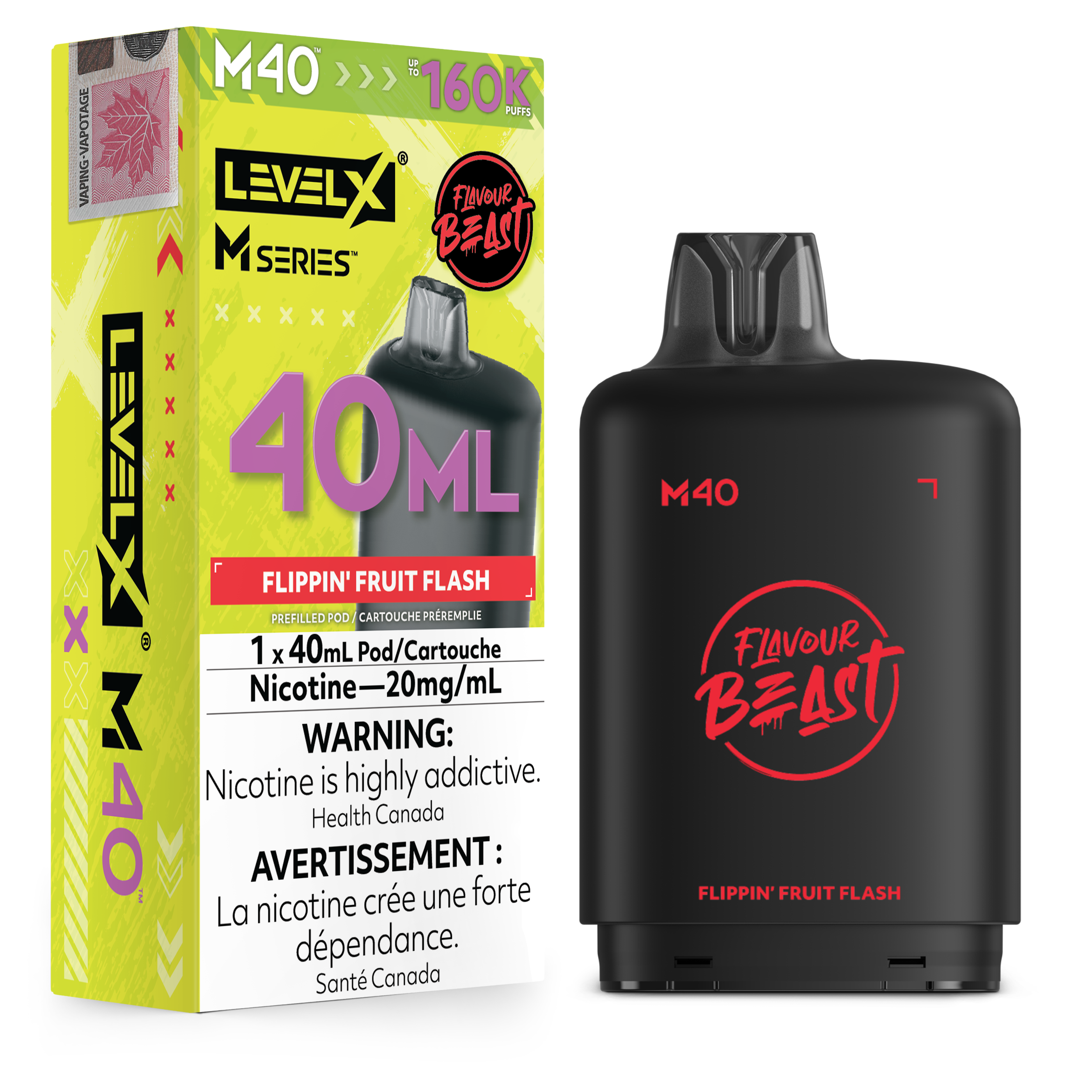 Flippin' Fruit Flash - Level X Flavour Beast M Series - 40ml Pods - 4pc/carton [ON]