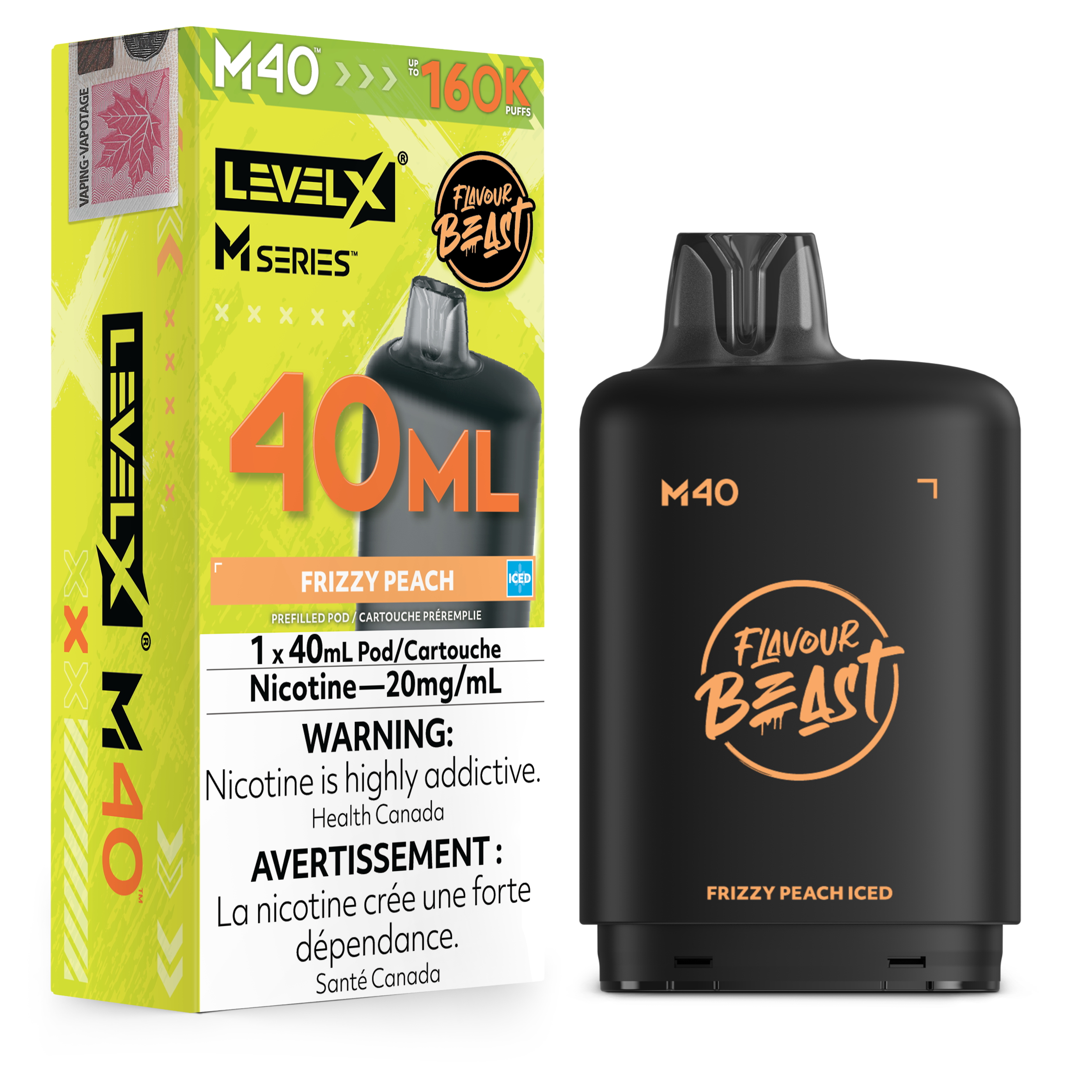 Frizzy Peach Iced - Level X Flavour Beast M Series - 40ml Pods - 4pc/carton [ON]
