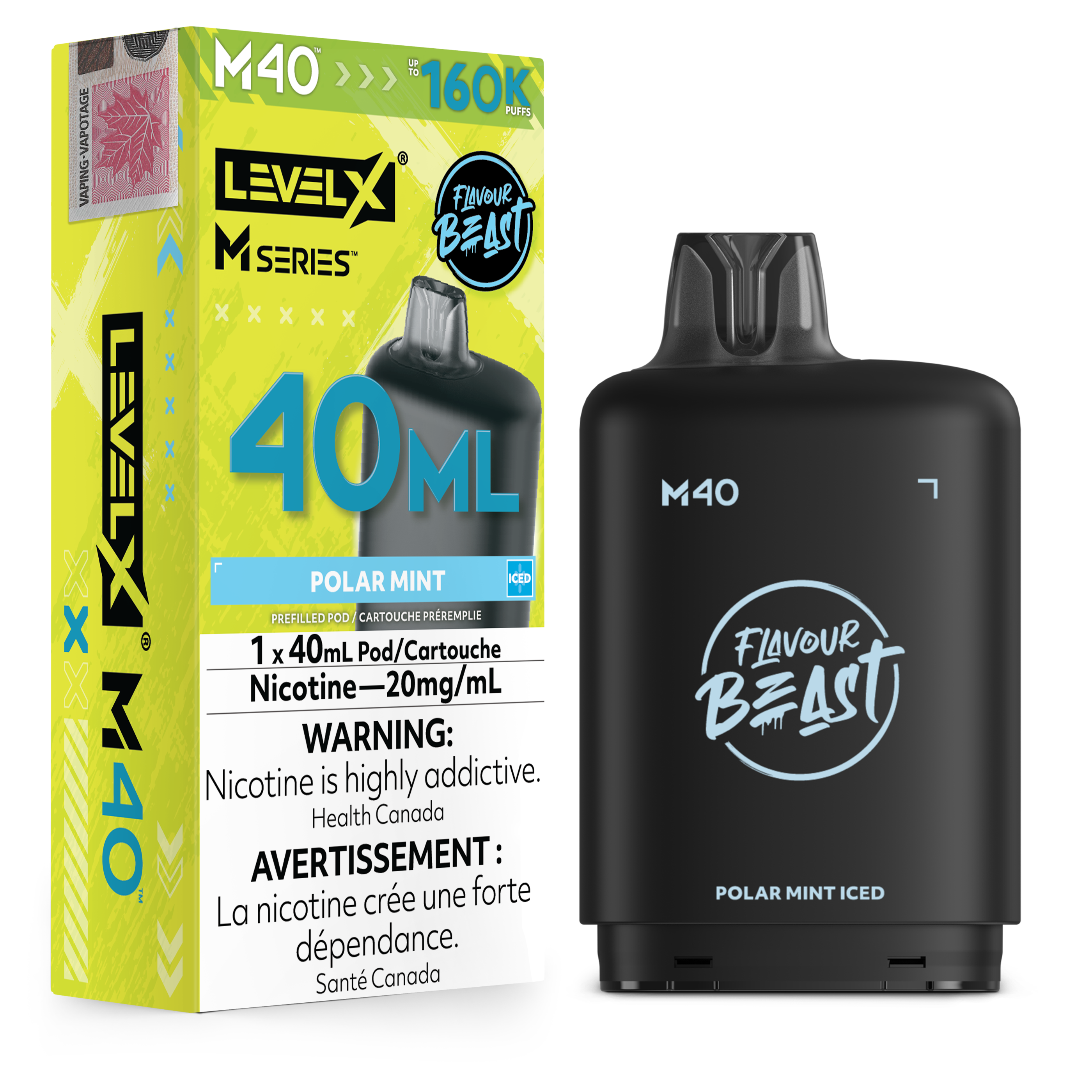 Polar Mint Iced - Level X Flavour Beast M Series - 40ml Pods - 4pc/carton [ON]