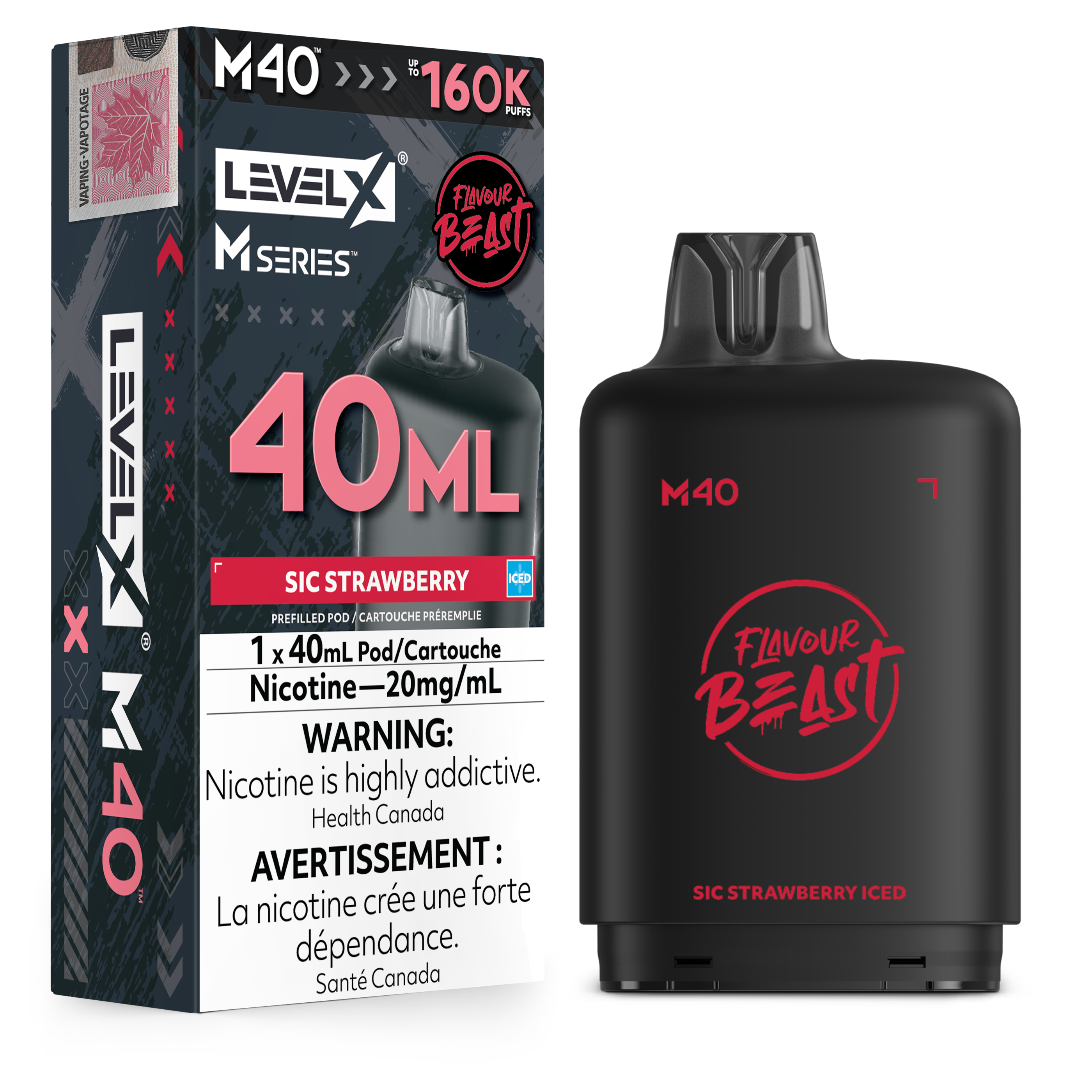 Sic Strawberry - Level X Flavour Beast M Series - 40ml Pods - 4pc/carton [ON]