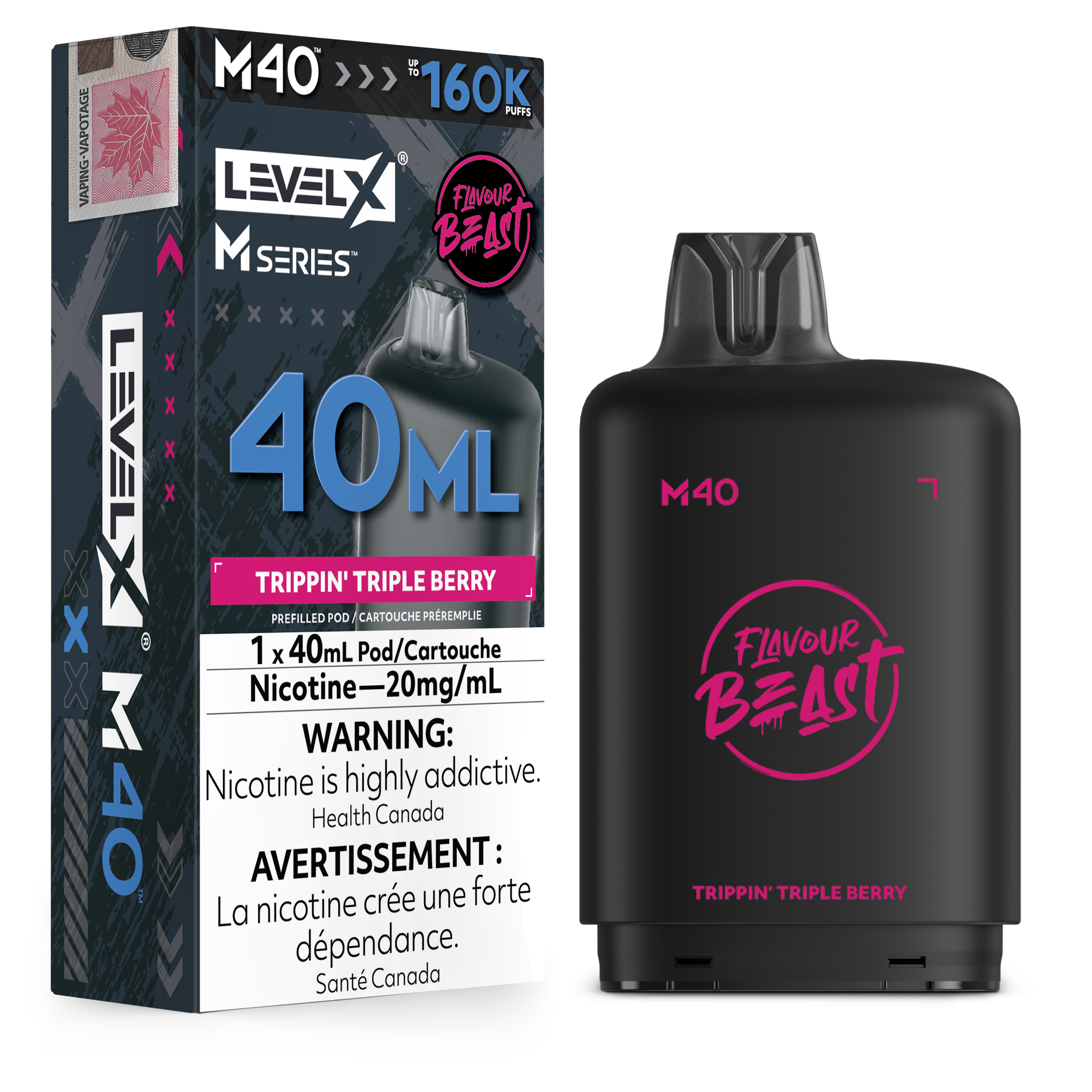 Trippin Triple Berry - Level X Flavour Beast M Series - 40ml Pods - 4pc/carton [ON]