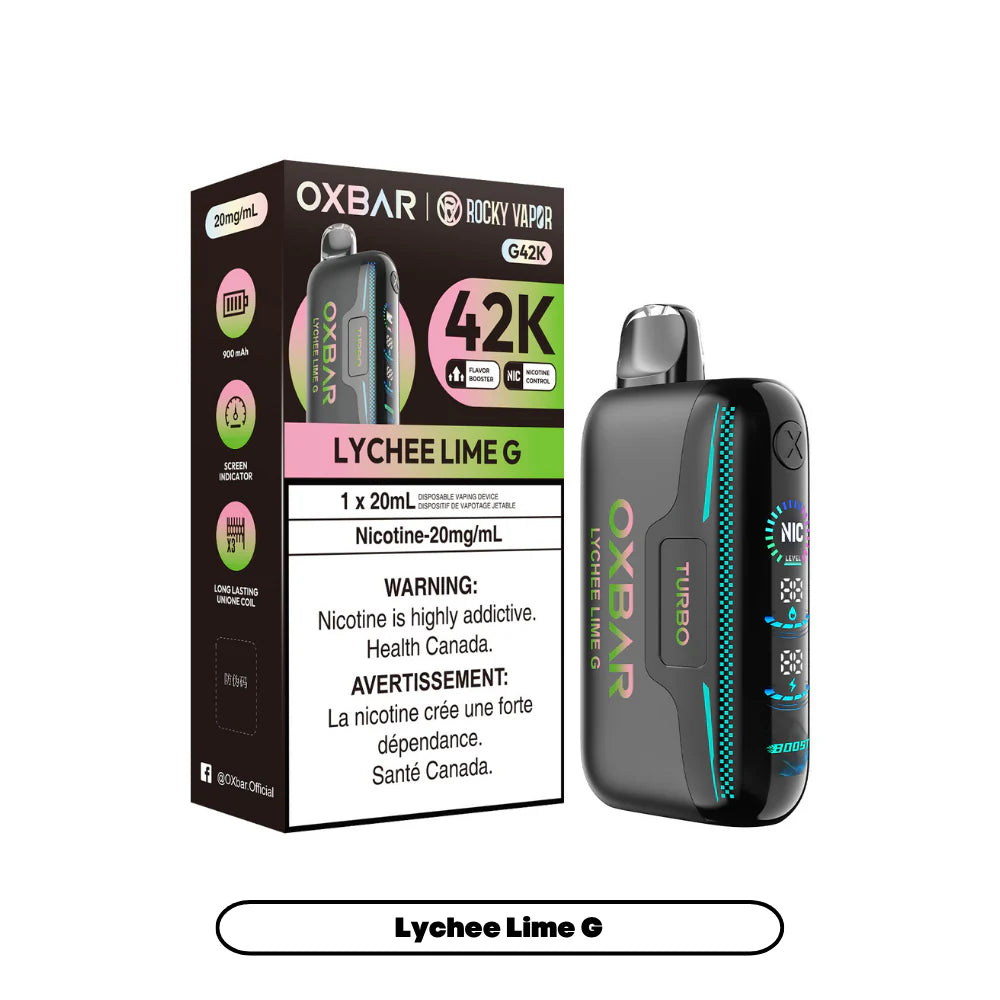 Lychee Lime G - Rocky Vapor OXBAR G42K - 20mg - 4pc/box - [ON]