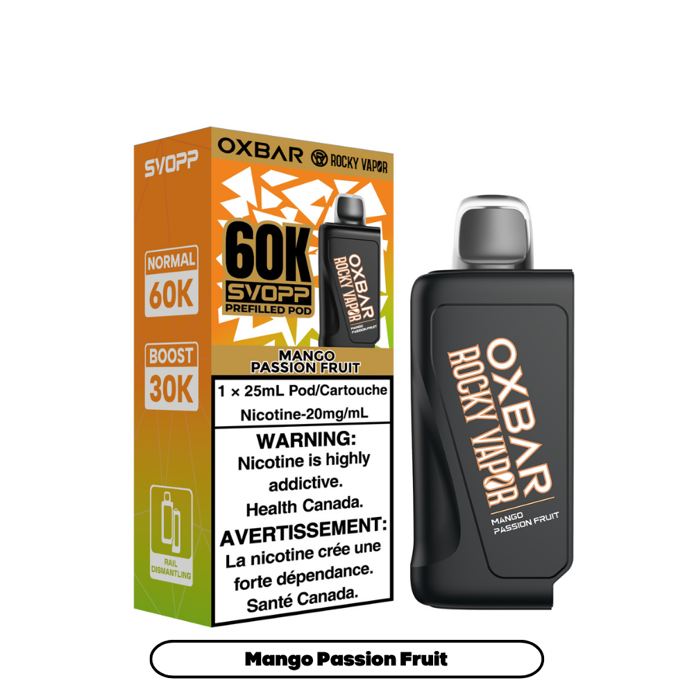 Mango Passion Fruit - SVOPP Rocky Vapor Oxbar 60K - 4/pk [ON]