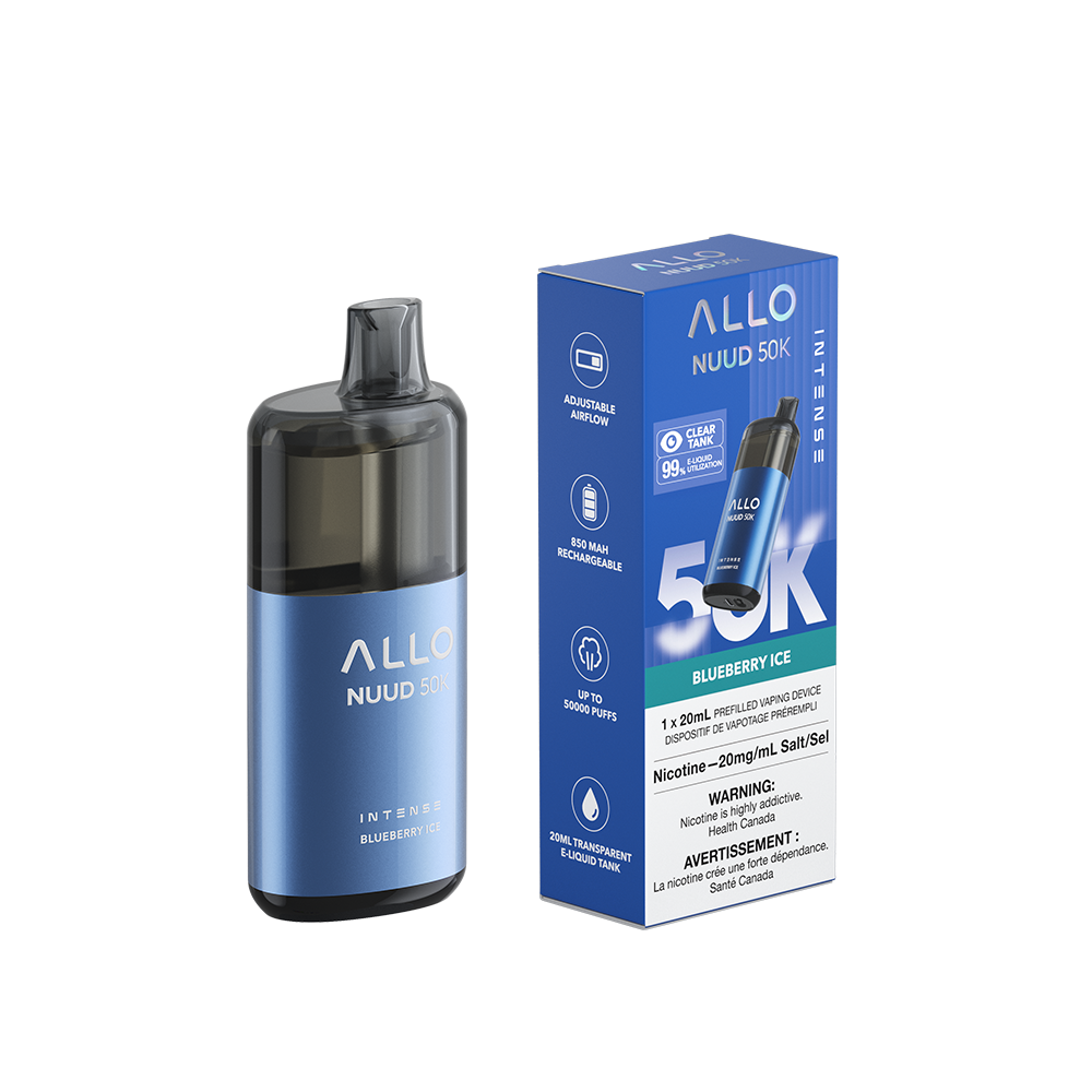 BLUEBERRY ICE - Allo Intense Nuud 50K Disposable Vape - 5ct - [ON]