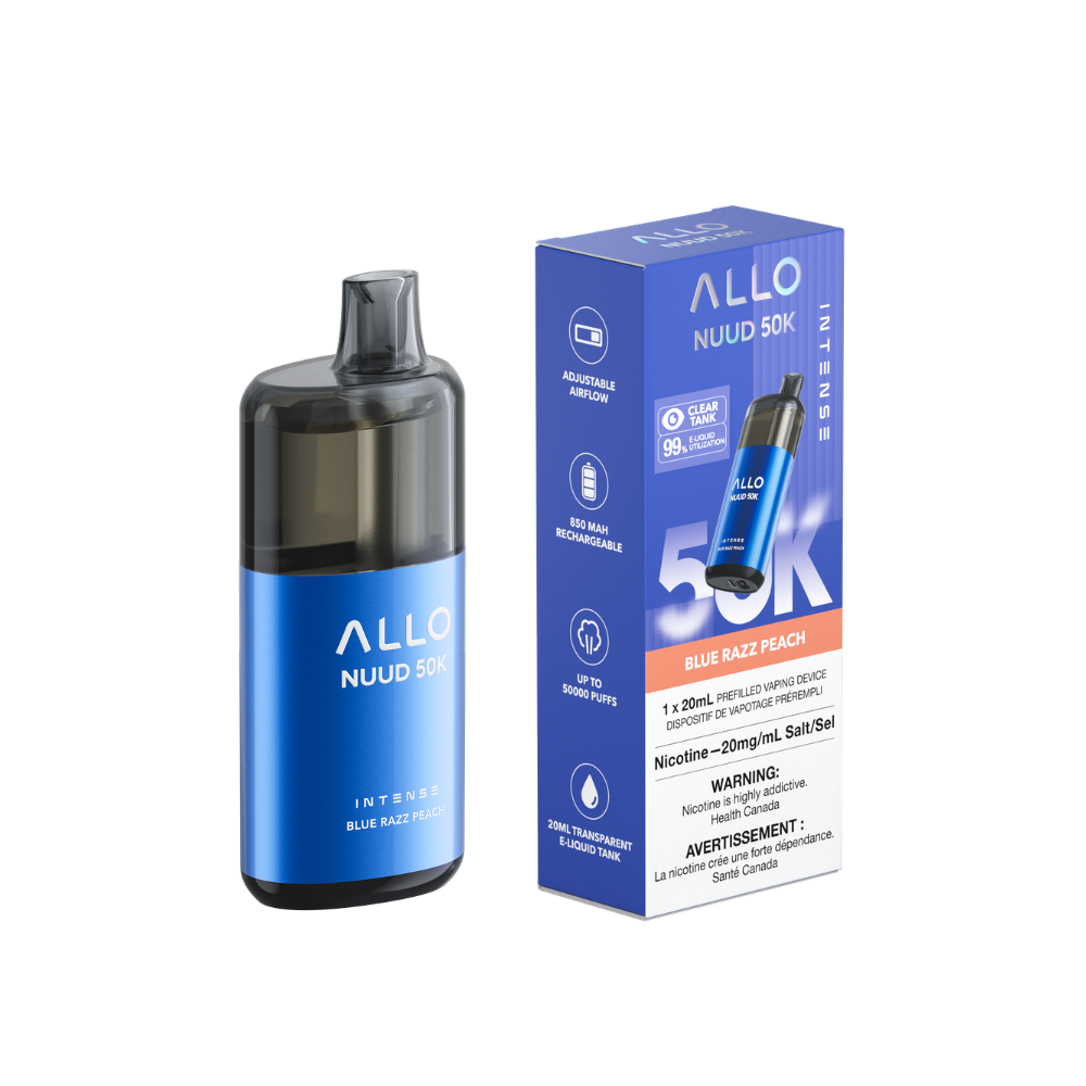 BLUE RAZZ PEACH - Allo Intense Nuud 50K Disposable Vape - 5ct - [ON]