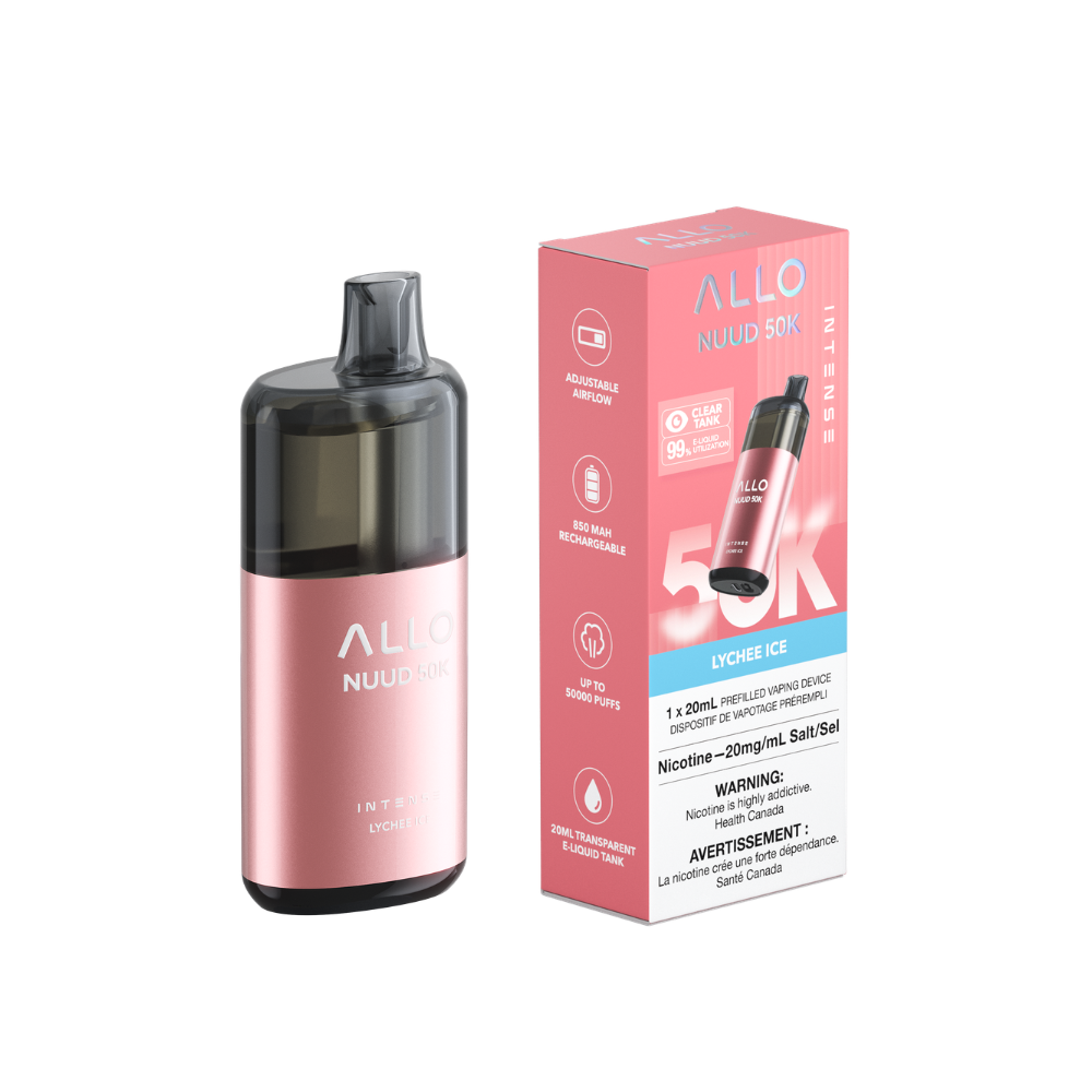 LYCHEE ICE - Allo Intense Nuud 50K Disposable Vape - 5ct - [ON]