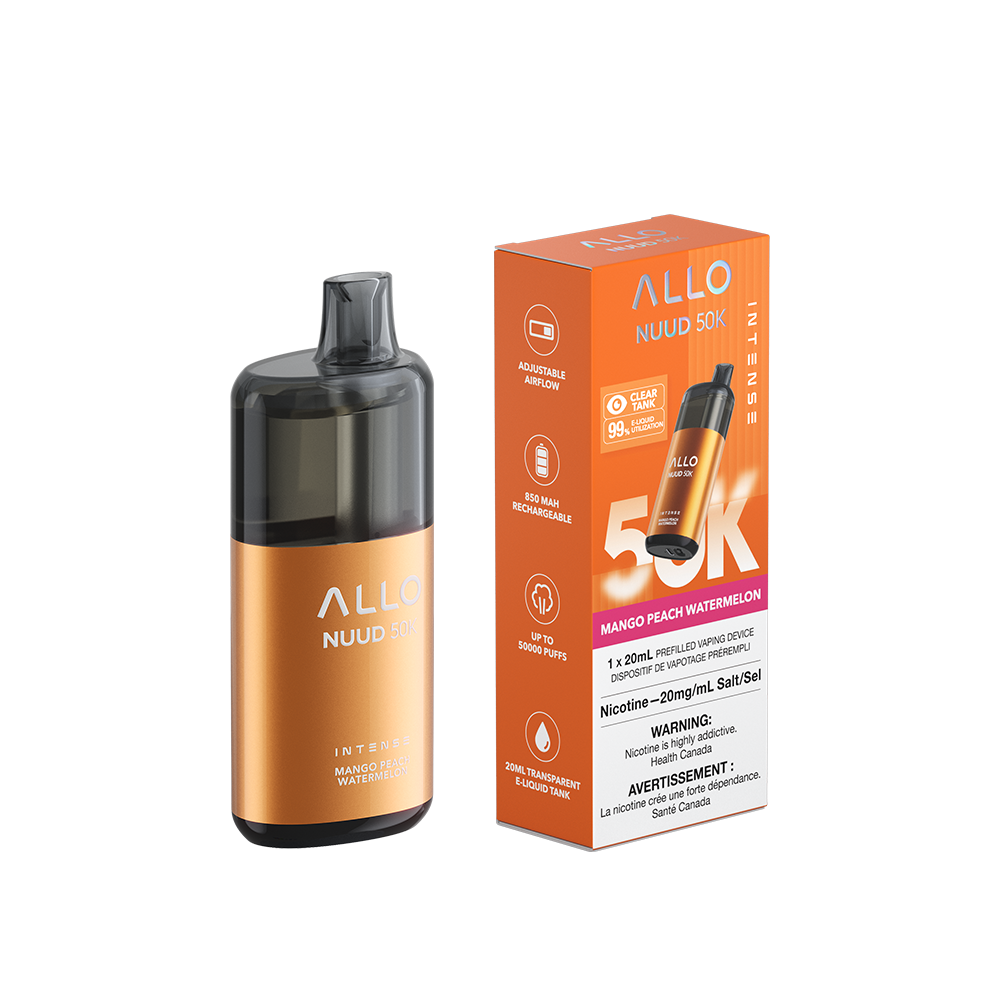 MANGO PEACH WATERMELON - Allo Intense Nuud 50K Disposable Vape - 5ct - [ON]