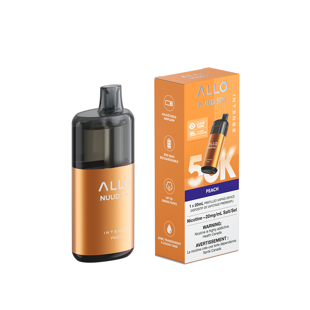 PEACH - Allo Intense Nuud 50K Disposable Vape - 5ct - [ON]