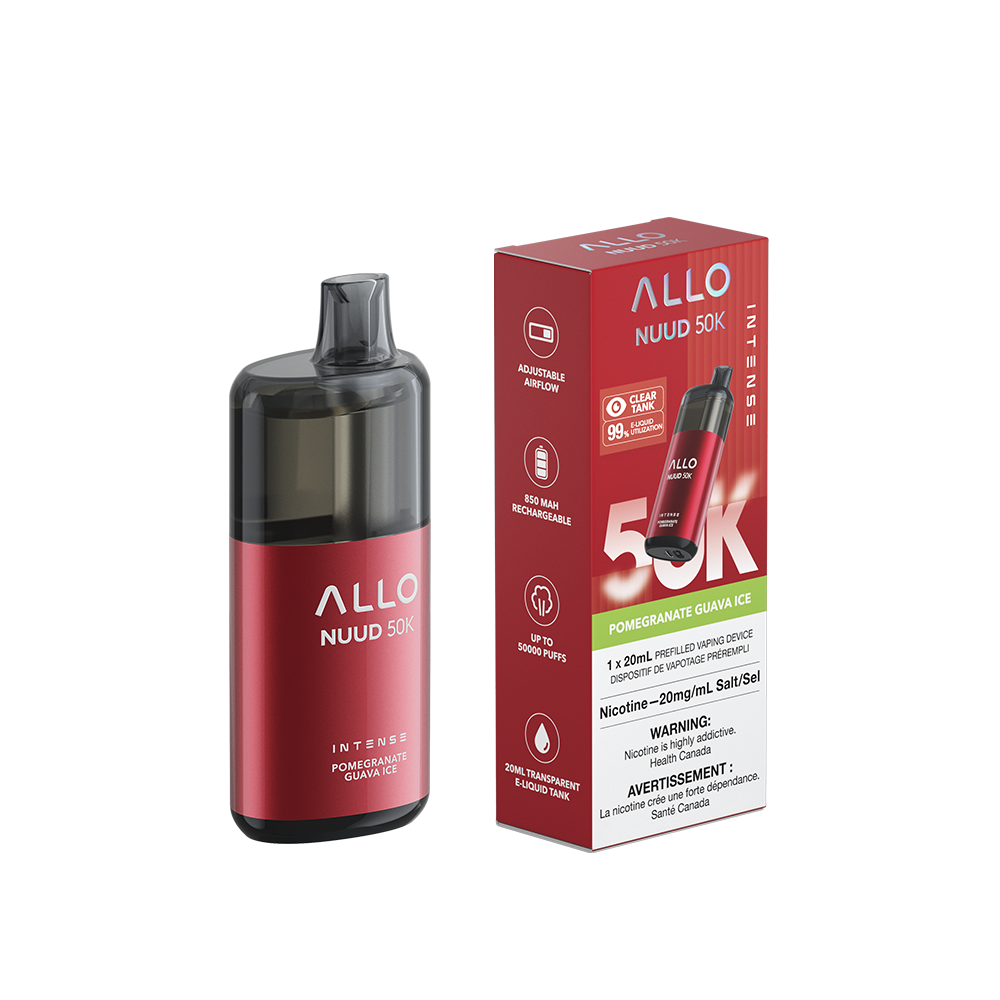 POMEGRANATE GUAVA ICE - Allo Intense Nuud 50K Disposable Vape - 5ct - [ON]