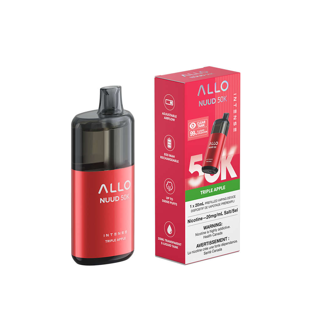 TRIPLE APPLE - Allo Intense Nuud 50K Disposable Vape - 5ct - [ON]