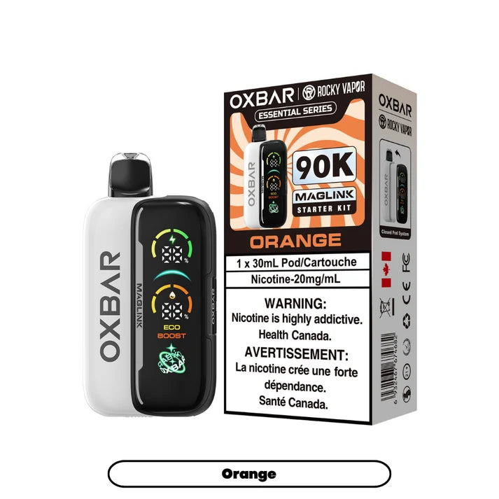 ORANGE - MAGLINK Rocky Vapor Oxbar 90K - PODS - 4/pk [ON]