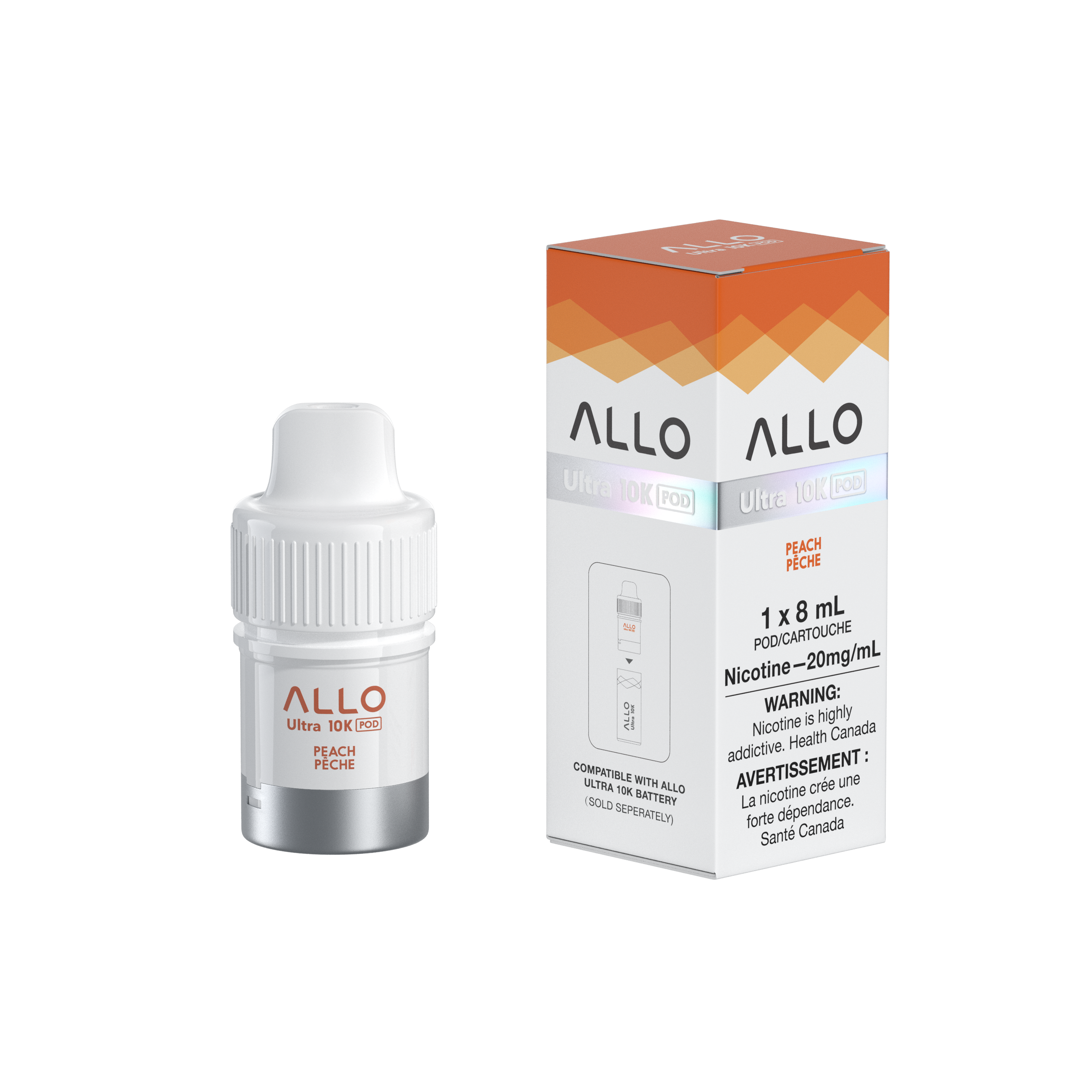 PEACH - Allo Ultra 10K Puffs Pre-Filled Pods - 6ct - [ON]