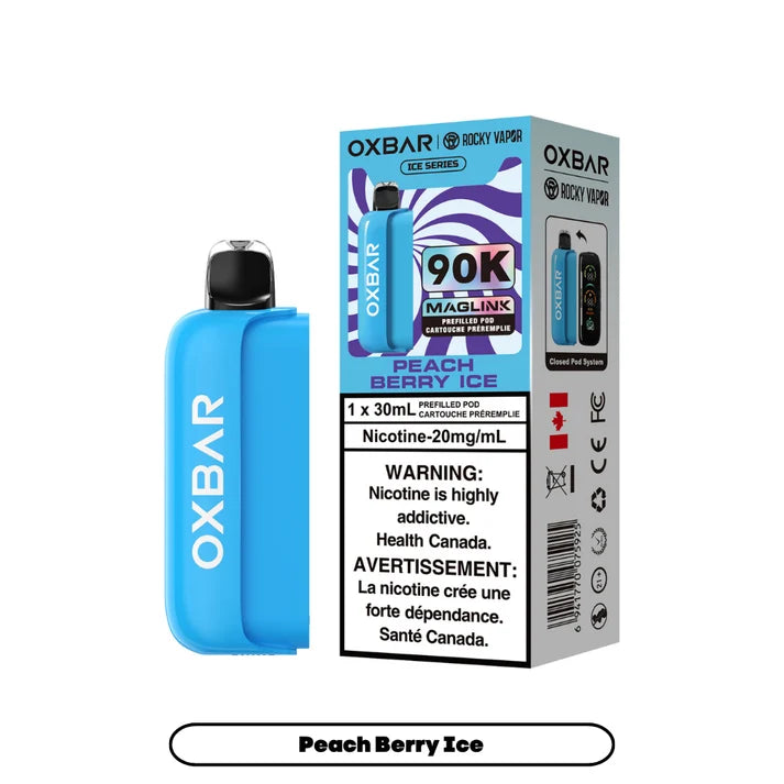 PEACH BERRY ICE - MAGLINK Rocky Vapor Oxbar 90K - PODS - 4/pk [ON]