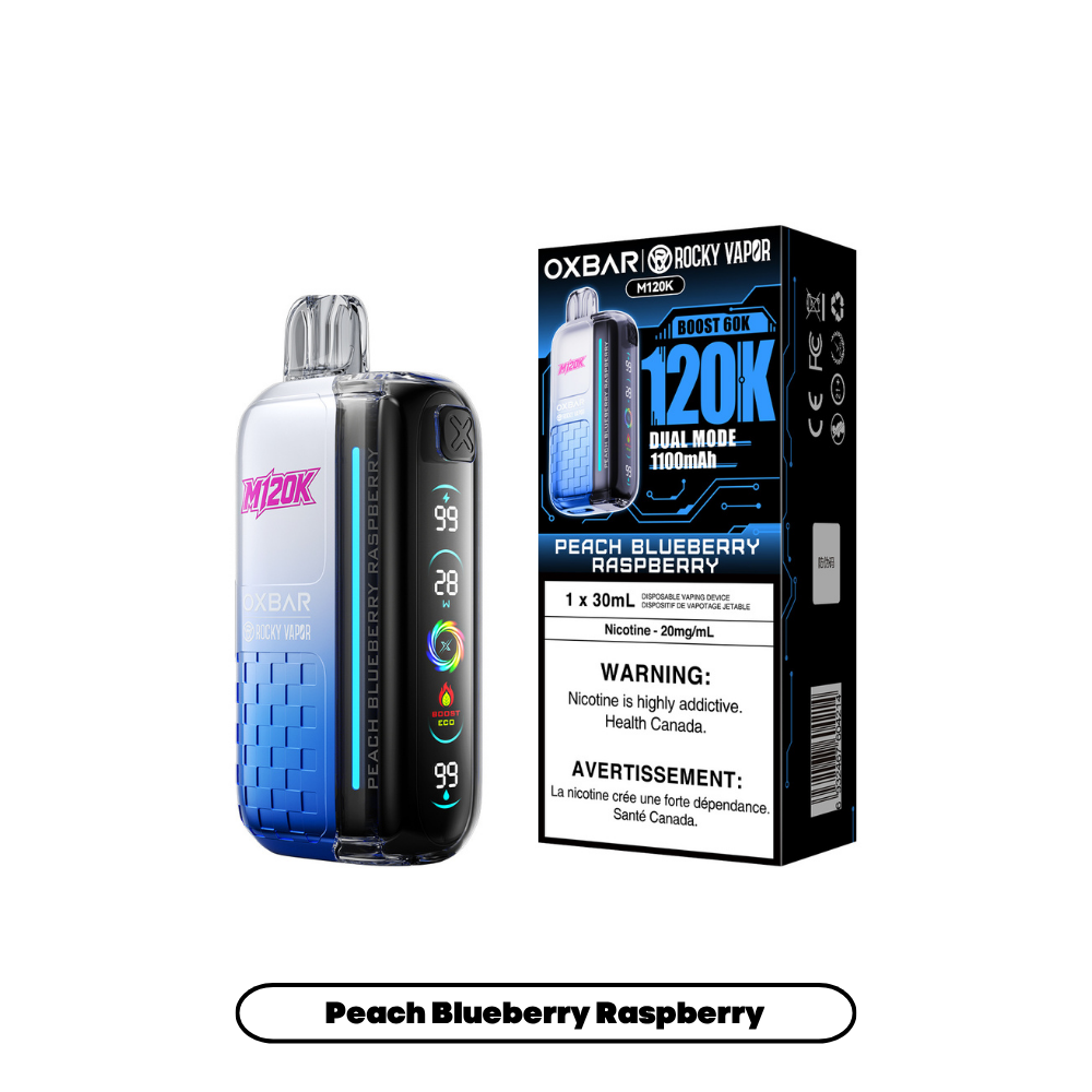 PEACH BLUEBERRY RASPBERRY - OXBAR M120K - 20mg - 4pc/box - [ON]