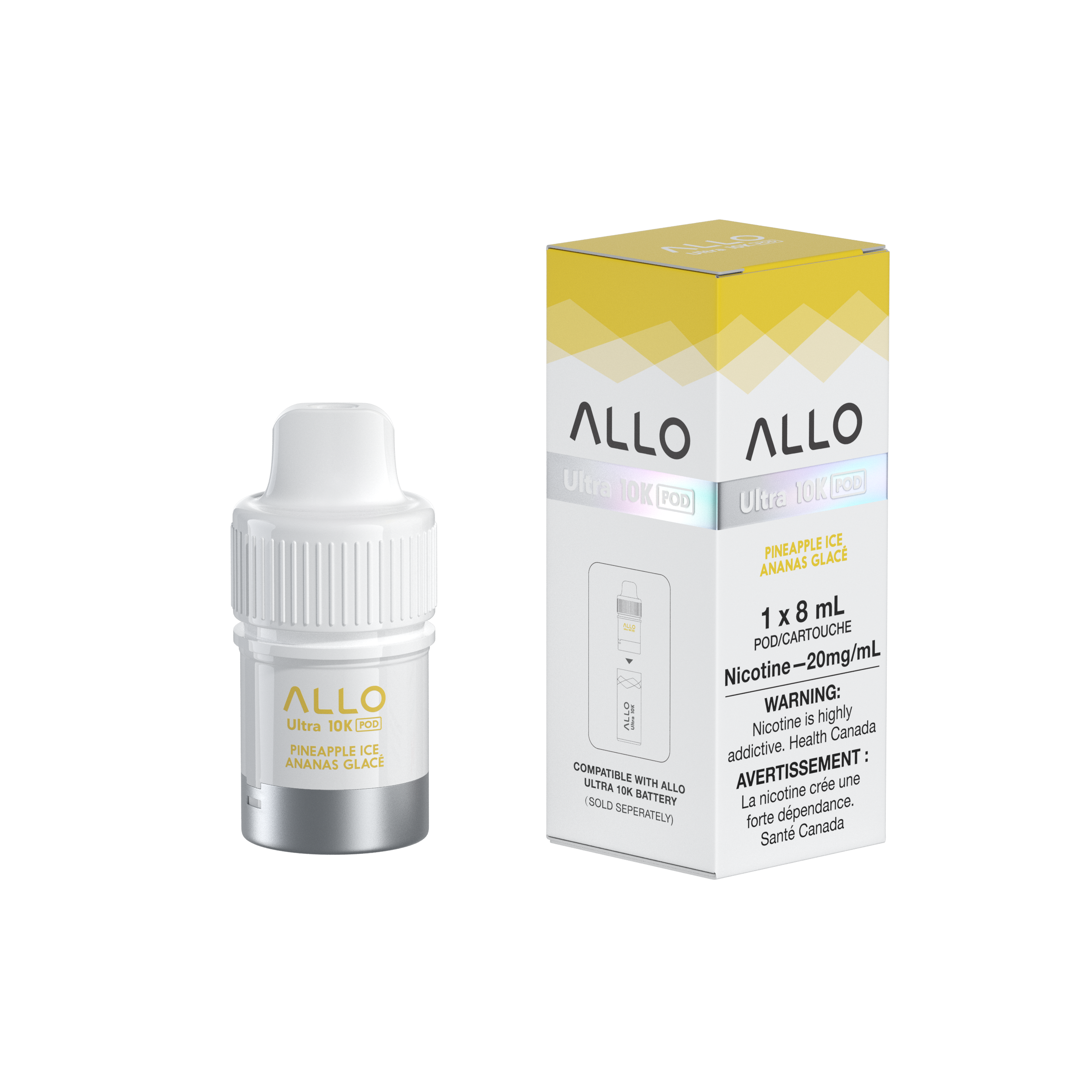 PINEAPPLE ICE - Allo Ultra 10K Puffs Pre-Filled Pods - 6ct - [ON]