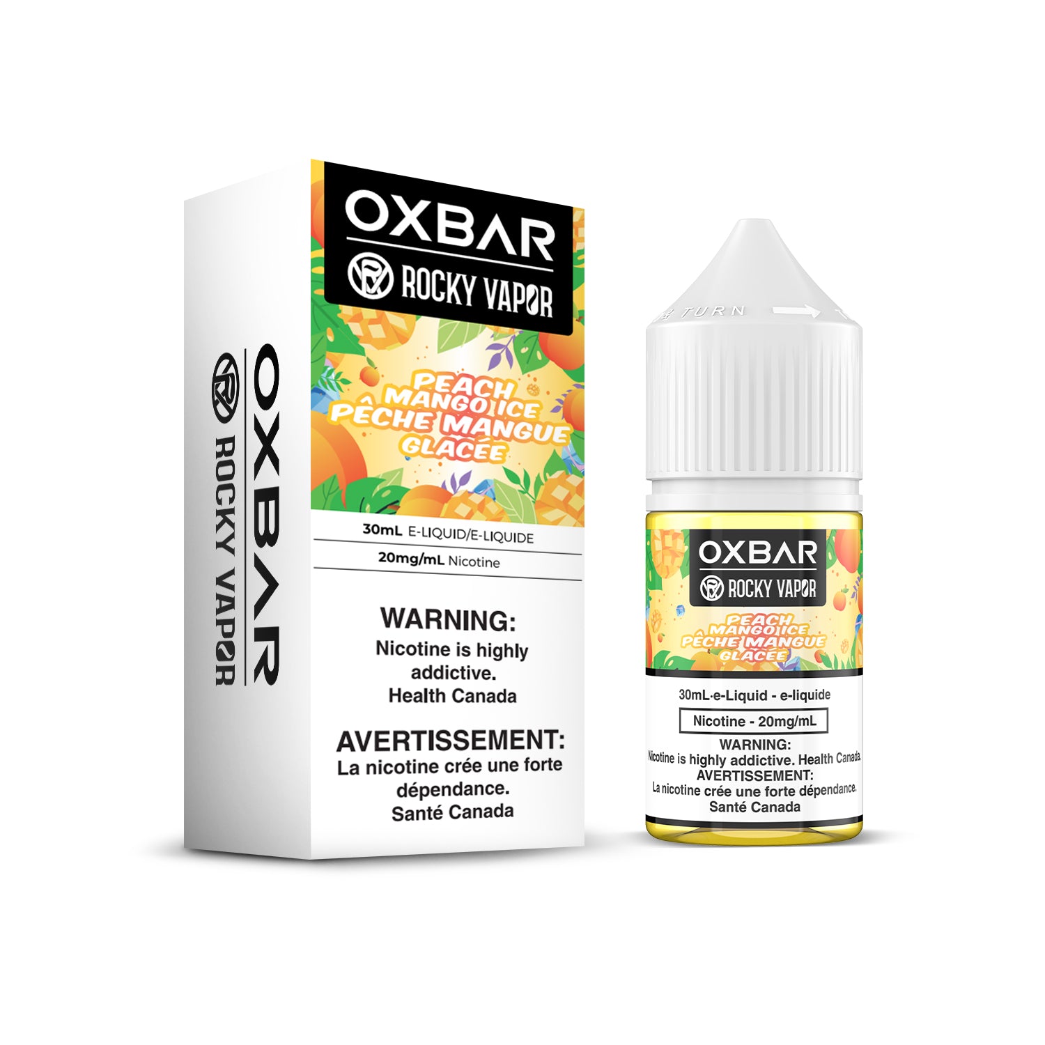 PEACH MANGO ICE - Rocky Vapor Oxbar E-Liquids - 30ml